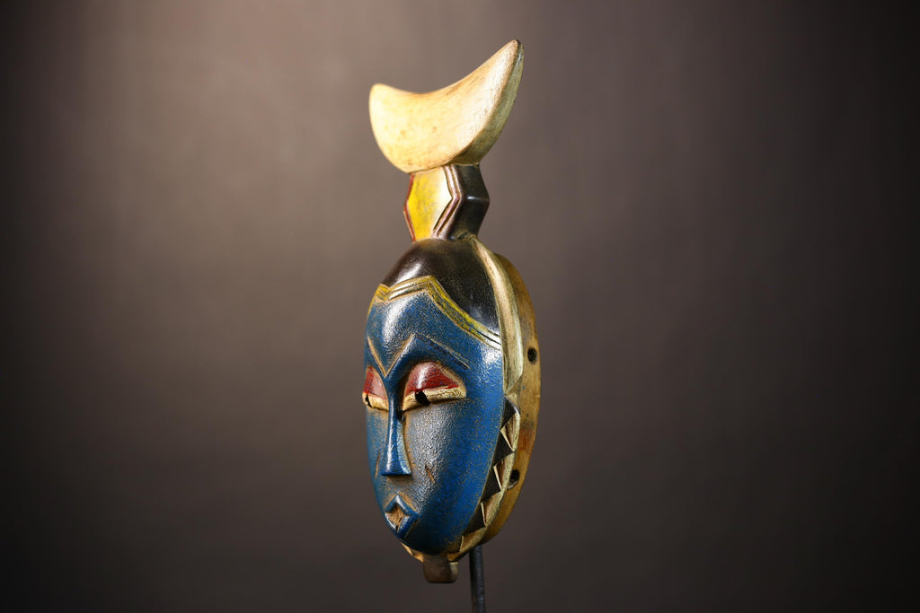 African Guro Mask | Antique Hand-Carved | Unique Wooden Wall Art | Decorative Tribal Piece | Cultural Home Decor-G5013