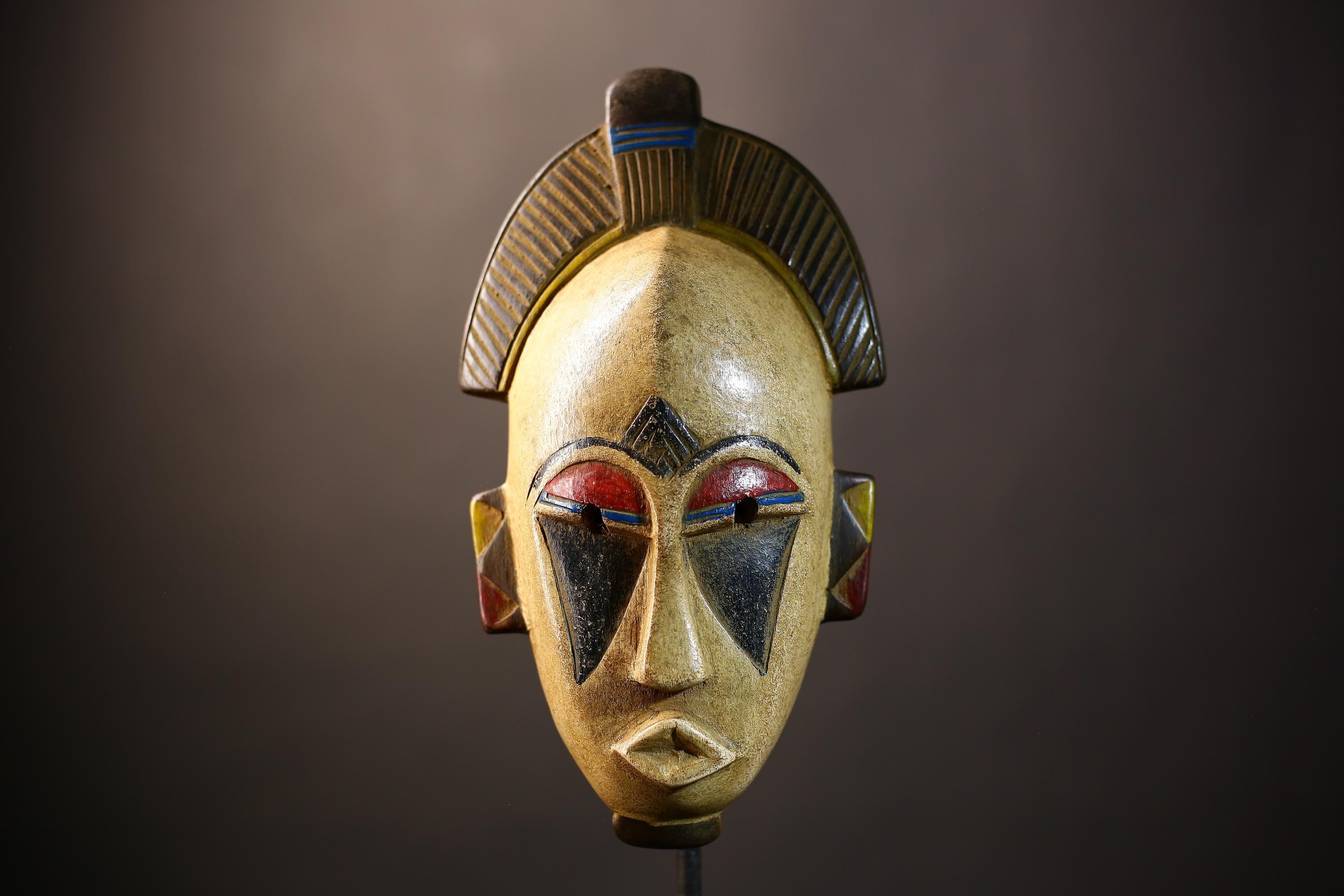 African Guro Mask | Vintage Wood Tribal Wall Art | Unique Bohemian Decor | Handmade Ethnic Sculpture | Home Accent -G5011