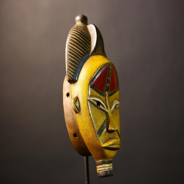 African Guro Mask | Vintage Wooden Wall Art | Unique Tribal Decor | Handcrafted Ethnic Sculpture | Home Accent Piece-G5010