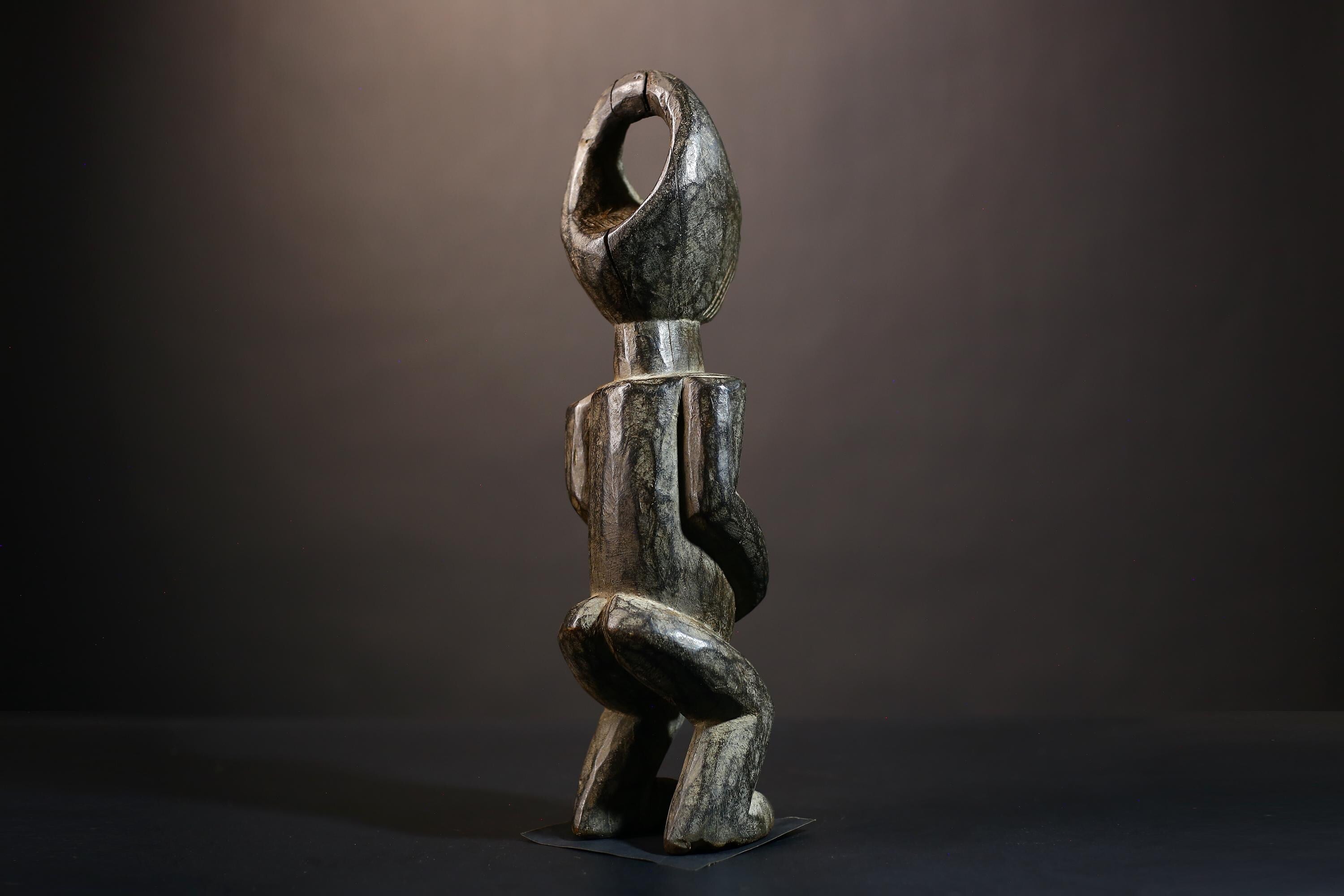 African Rare Handcrafted Eket Sculpture | Vintage Antique Tribal Art Figure | Unique Home Decor | Cultural Art Piece-G5009