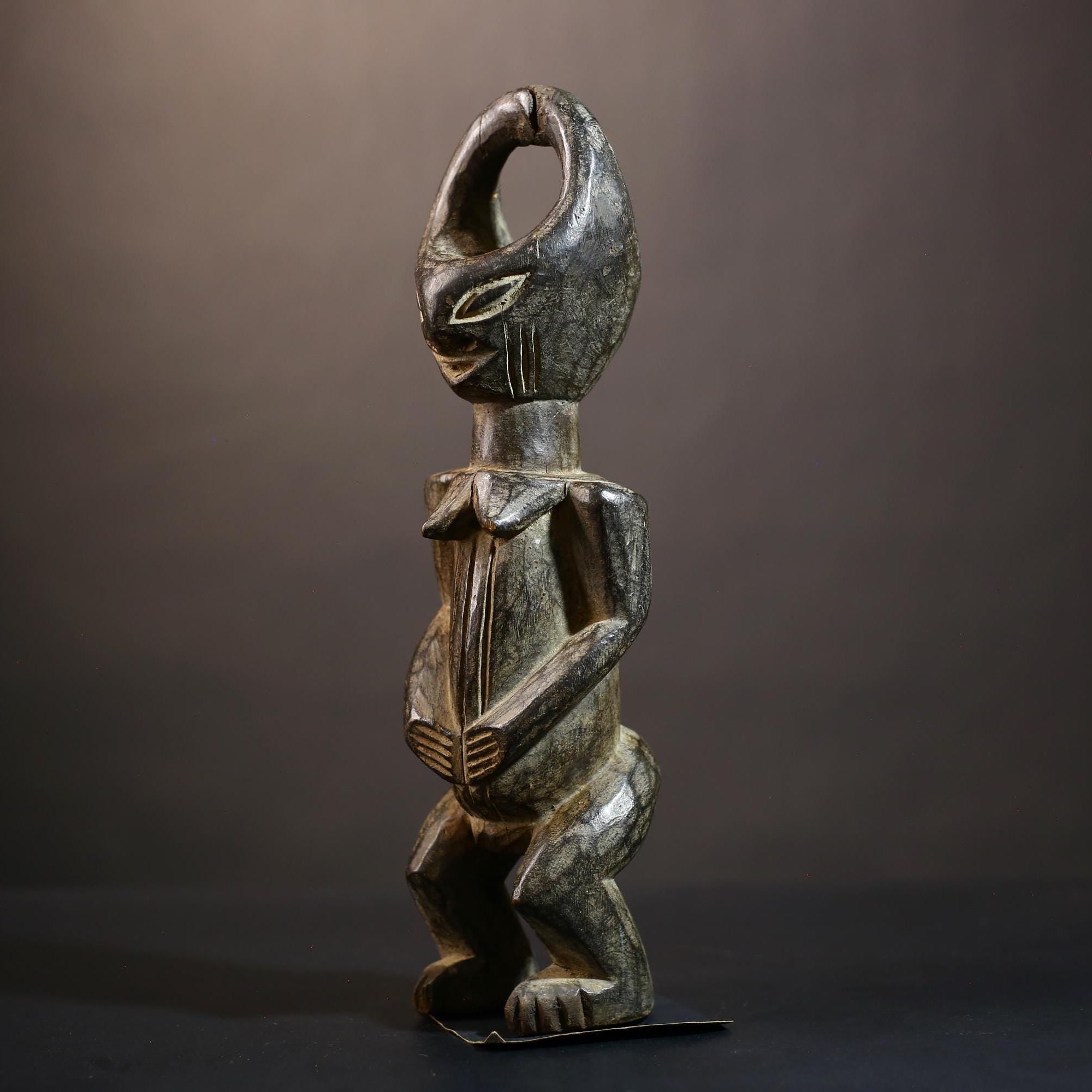 African Rare Handcrafted Eket Sculpture | Vintage Antique Tribal Art Figure | Unique Home Decor | Cultural Art Piece-G5009