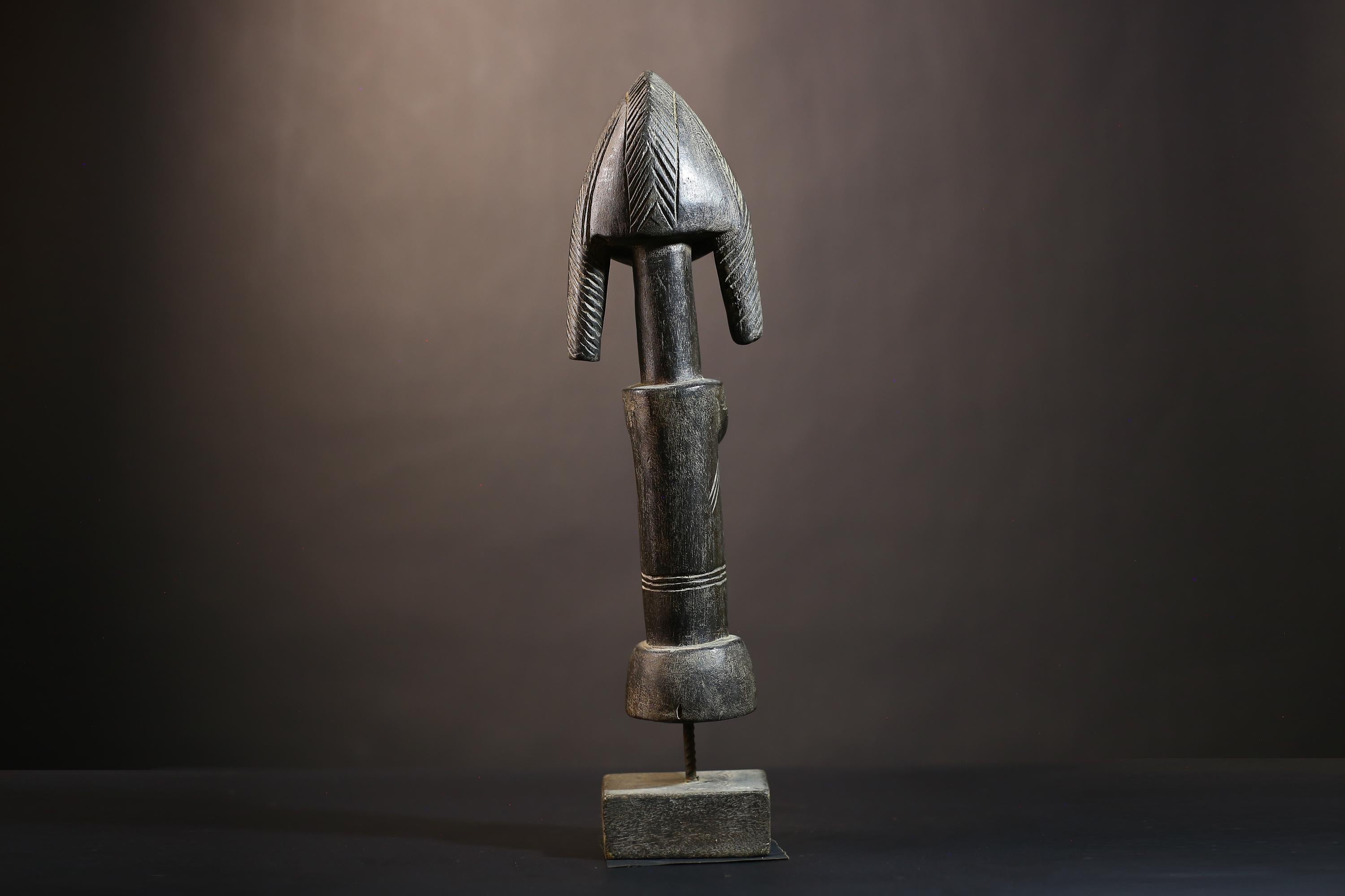 African Songo Figure | Vintage Tribal Wood Statue | Female Sculpture | Authentic Angola Art | Unique Home Decor Piece-G5004