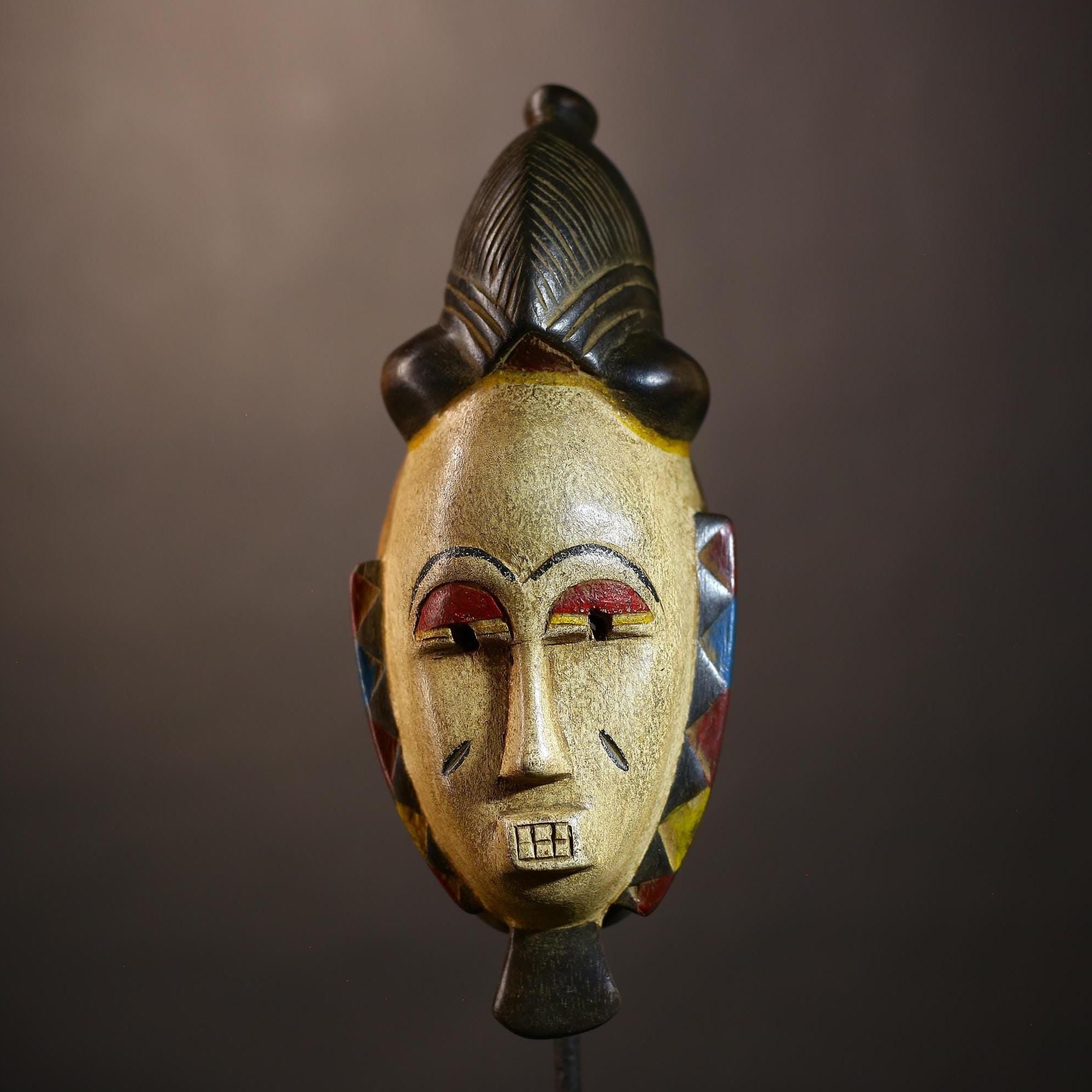 African Vintage Guro Mask | Unique Tribal Wall Decor | Collectible Art for Home | Ethnic Decor | African Culture | Bohemian Style-G5127