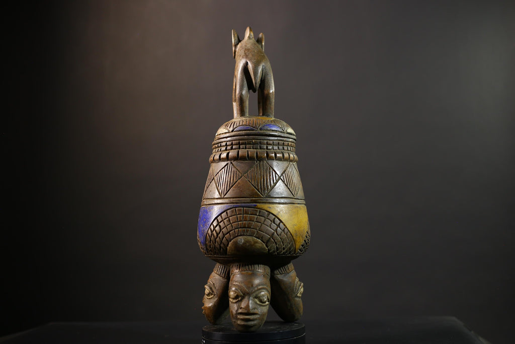 African Yoruba Vintage Figure Sculpture from Angola DRC Unique Art Piece-G5146