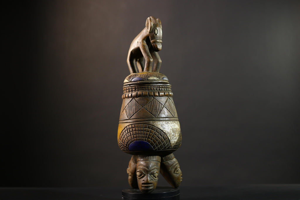African Yoruba Vintage Figure Sculpture from Angola DRC Unique Art Piece-G5146