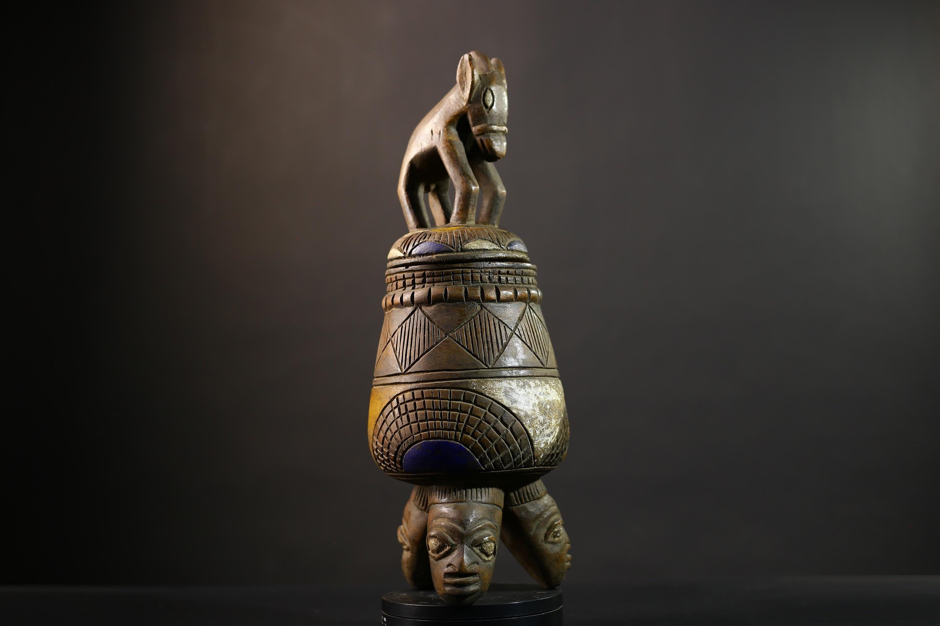 African Yoruba Vintage Figure Sculpture from Angola DRC Unique Art Piece-G5146