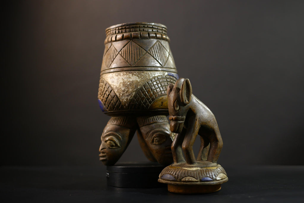 African Yoruba Vintage Figure Sculpture from Angola DRC Unique Art Piece-G5146