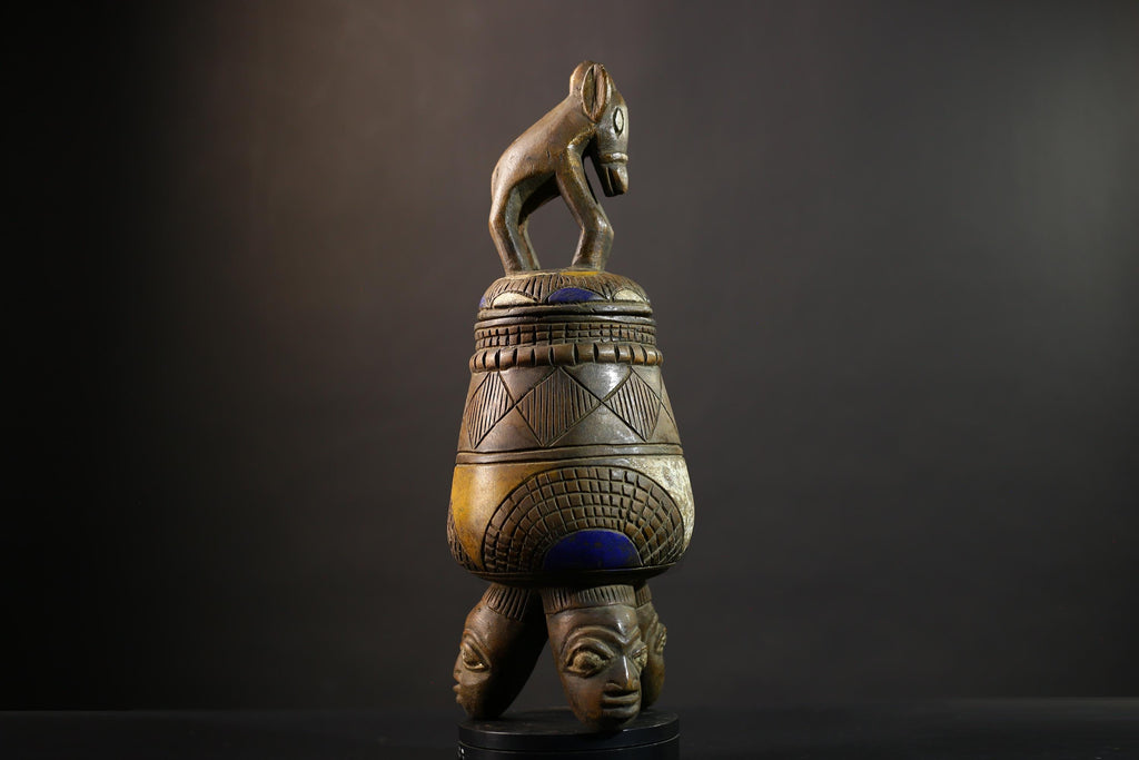 African Yoruba Vintage Figure Sculpture from Angola DRC Unique Art Piece-G5146