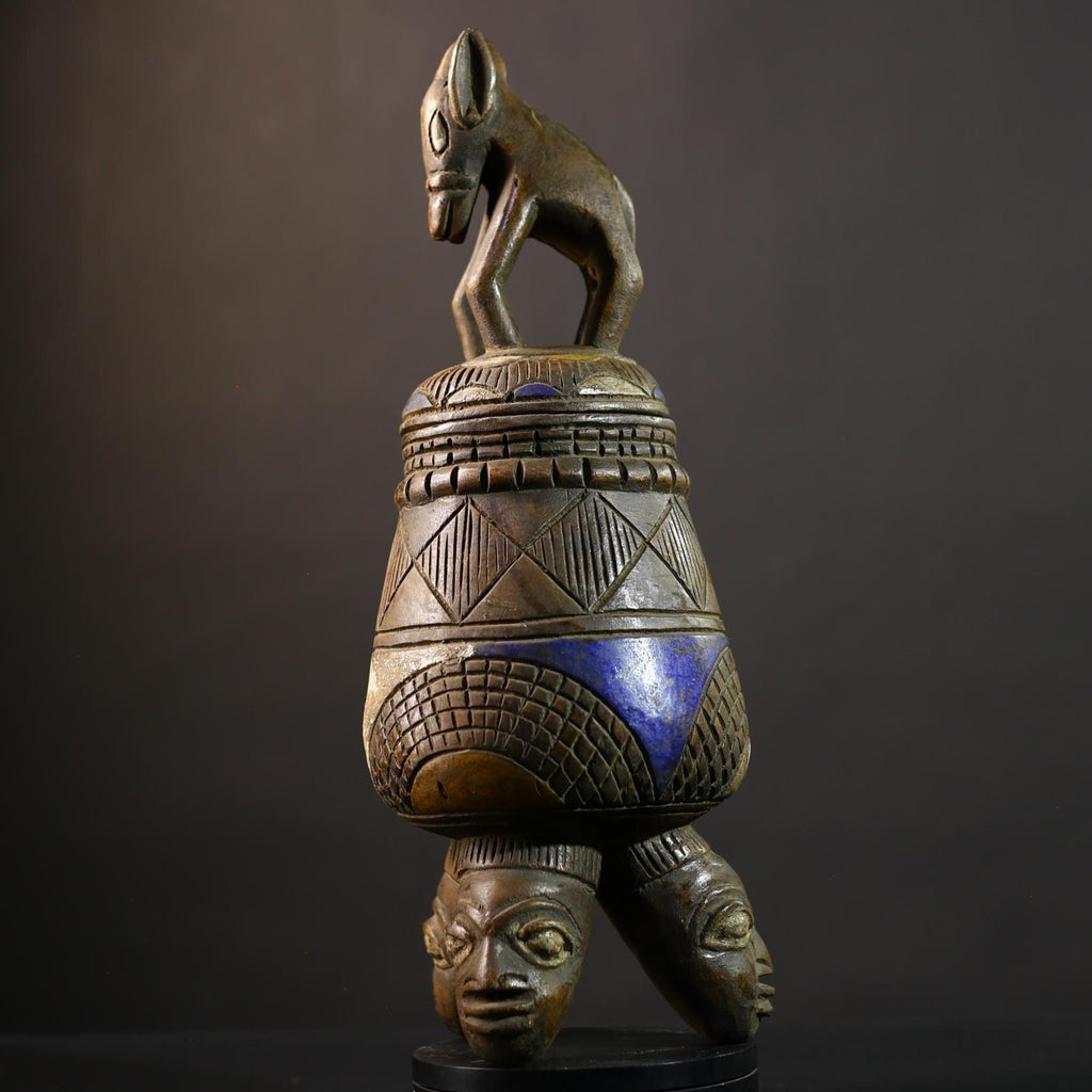 African Yoruba Vintage Figure Sculpture from Angola DRC Unique Art Piece-G5146