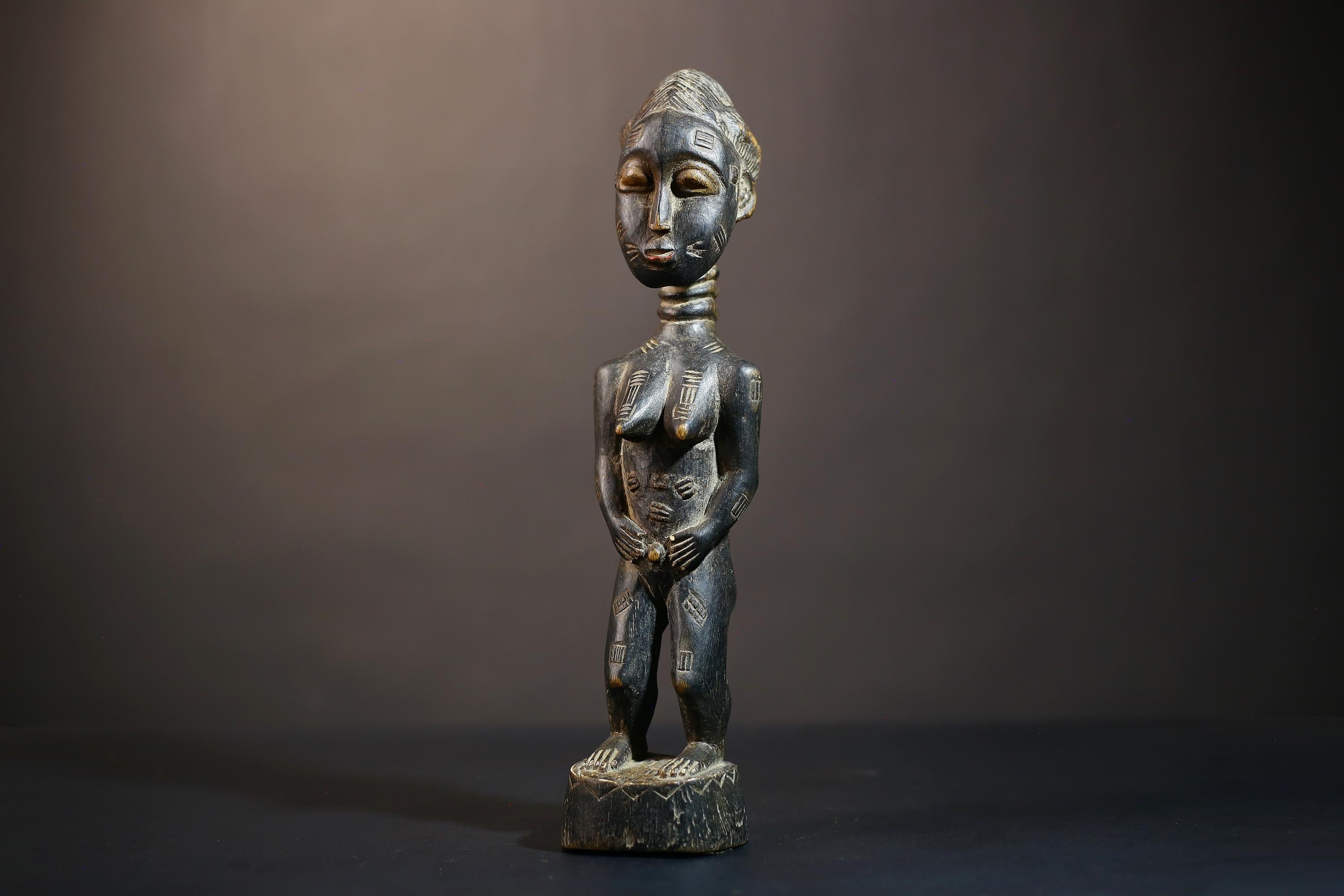 African Vintage Figurine | Rare Carved Wood Sculpture | Dan Female Art | Unique Home Decor | Ethnic Collectible-G5028