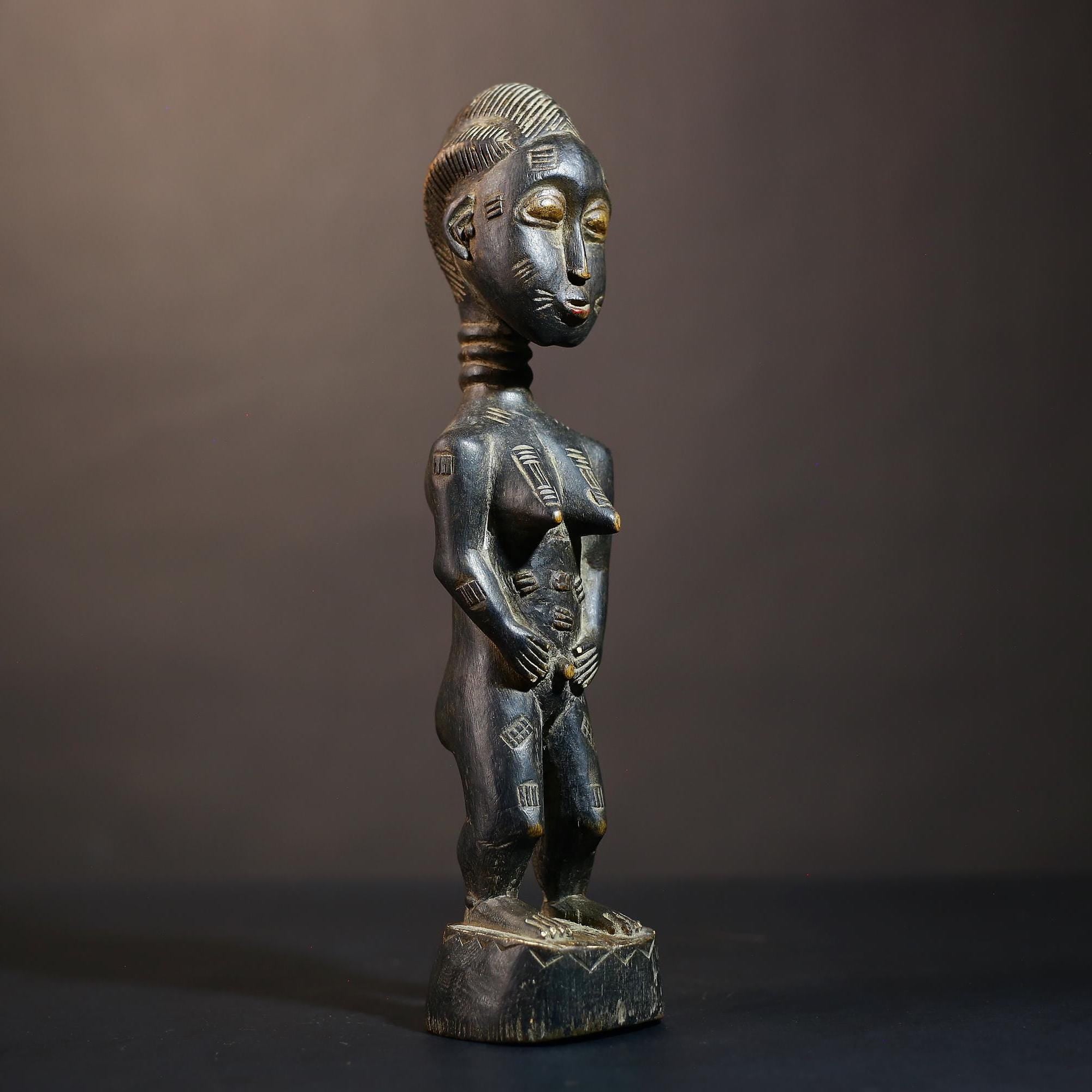 African Vintage Figurine | Rare Carved Wood Sculpture | Dan Female Art | Unique Home Decor | Ethnic Collectible-G5028