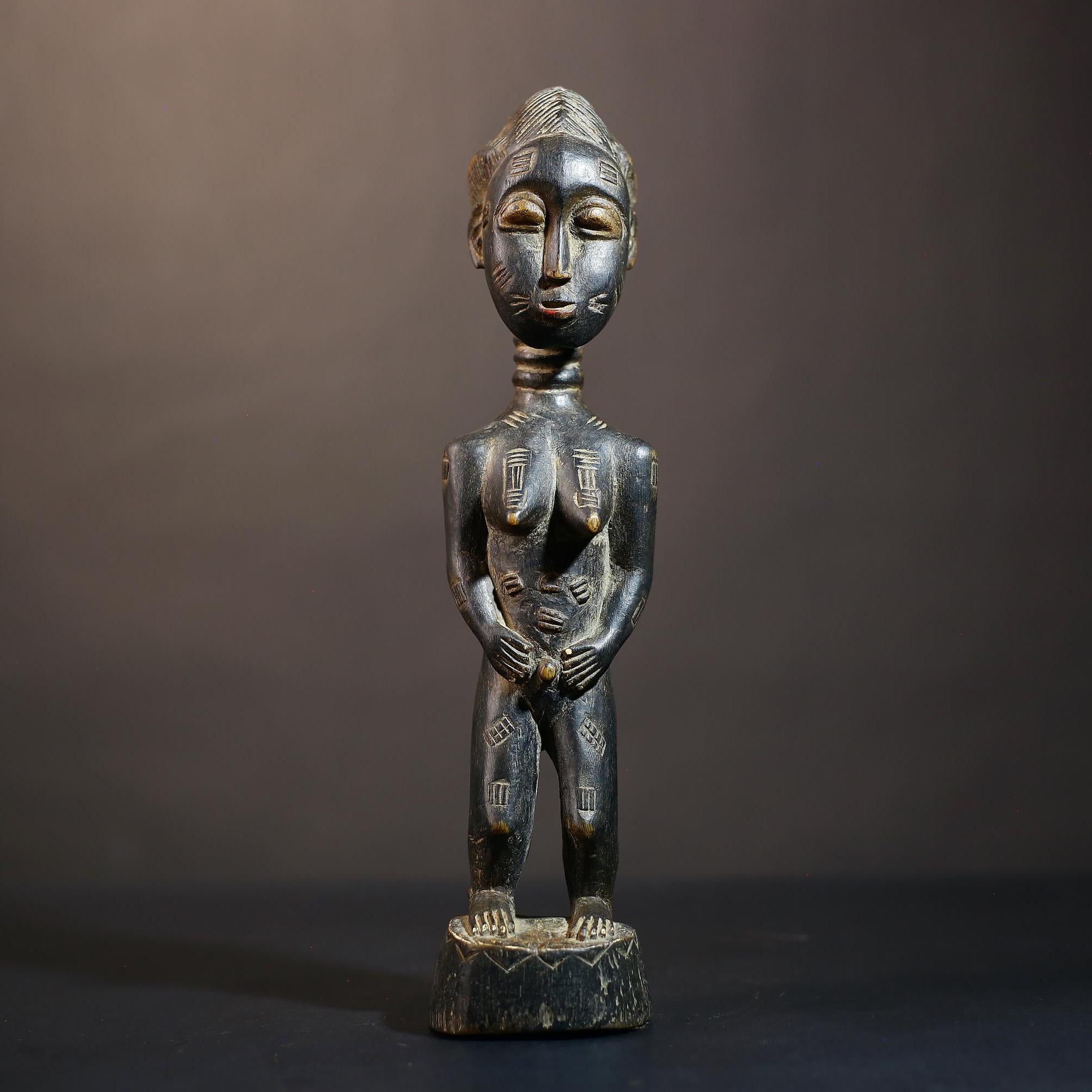 African Vintage Figurine | Rare Carved Wood Sculpture | Dan Female Art | Unique Home Decor | Ethnic Collectible-G5028