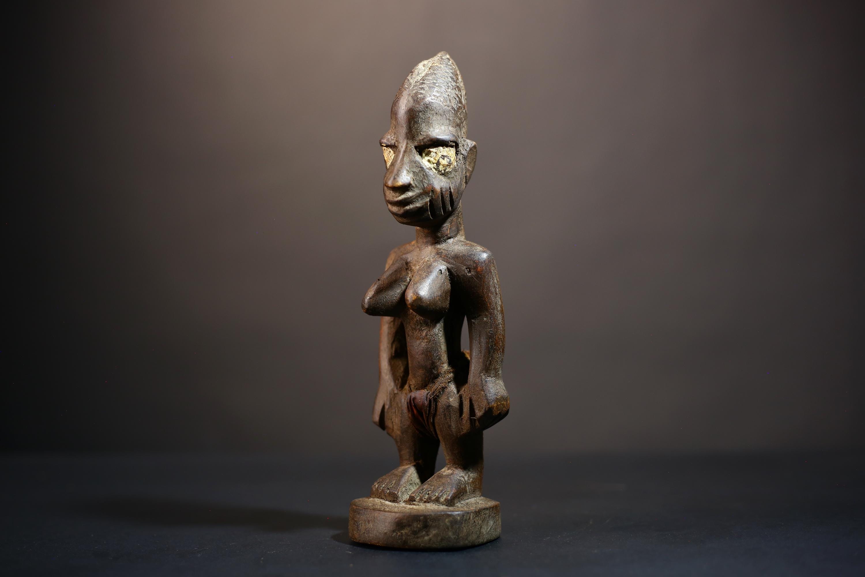 African Vintage Figurine | Rare Carved Wood Sculpture | Dan Female Art | Unique Home Decor | Collectible Ethnic Statue-G5027
