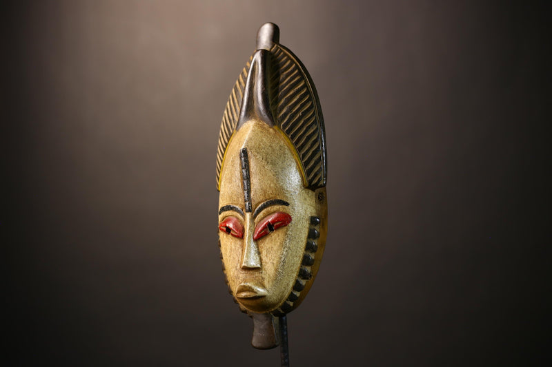 African Vintage Guro Mask White Hand-Carved Wooden Tribal Wall Decor | Unique Art Piece | Cultural Home Decor | Artisan Craft-G5040