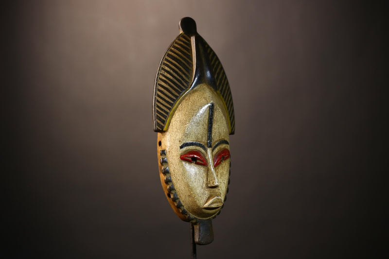 African Vintage Guro Mask White Hand-Carved Wooden Tribal Wall Decor | Unique Art Piece | Cultural Home Decor | Artisan Craft-G5040