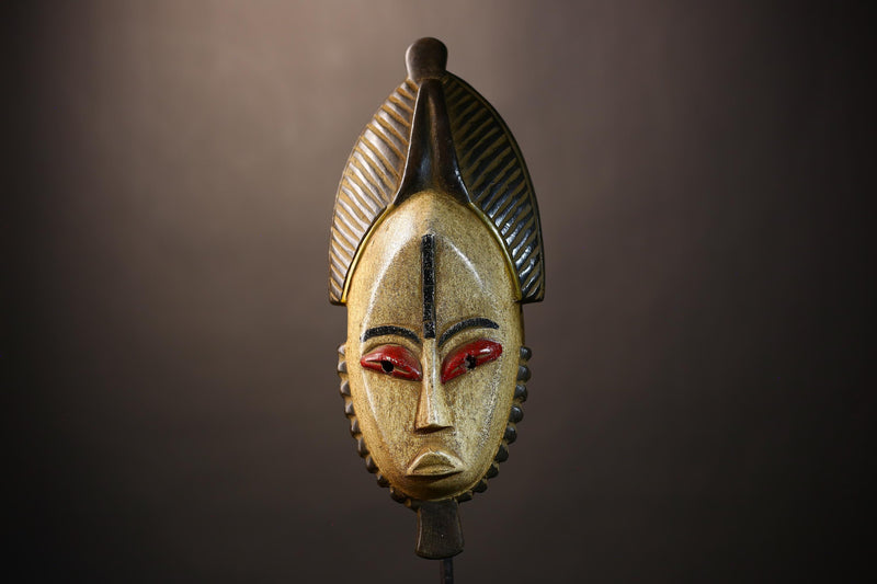 African Vintage Guro Mask White Hand-Carved Wooden Tribal Wall Decor | Unique Art Piece | Cultural Home Decor | Artisan Craft-G5040