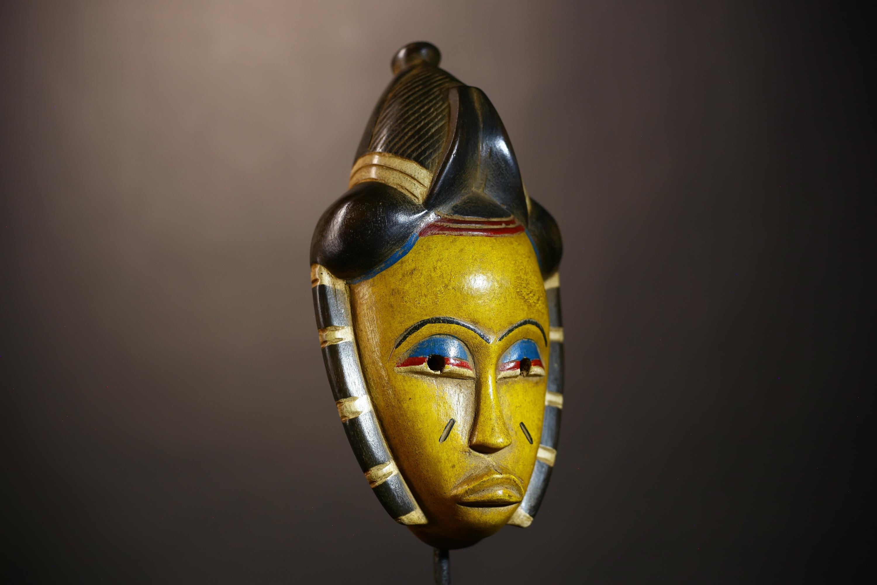 Africa Vintage Mask | Guro Yellow | Hand Carved Wooden | Unique Tribal Wall Art | Home Decor | Ethnic Art | Wall Hanging | Craft-G5038