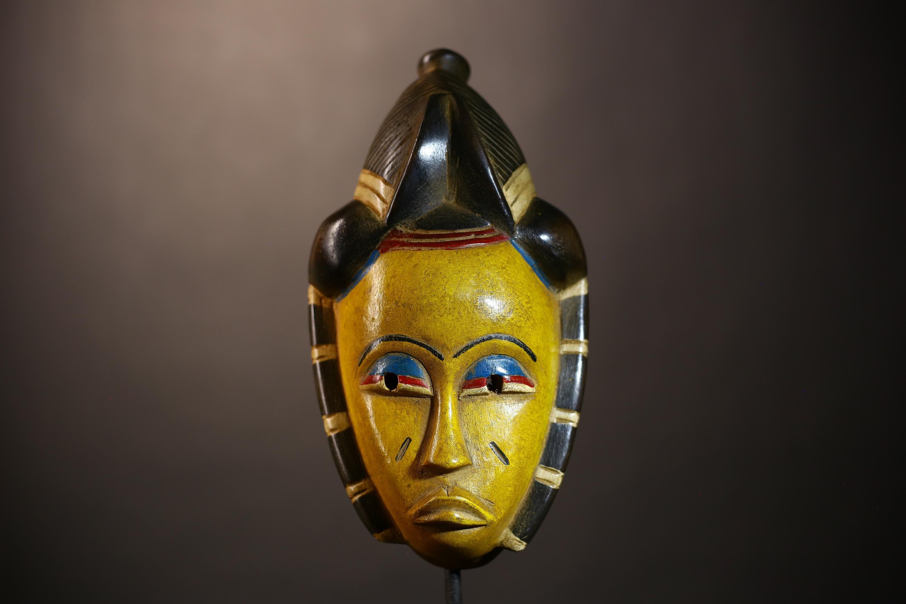 Africa Vintage Mask | Guro Yellow | Hand Carved Wooden | Unique Tribal Wall Art | Home Decor | Ethnic Art | Wall Hanging | Craft-G5038