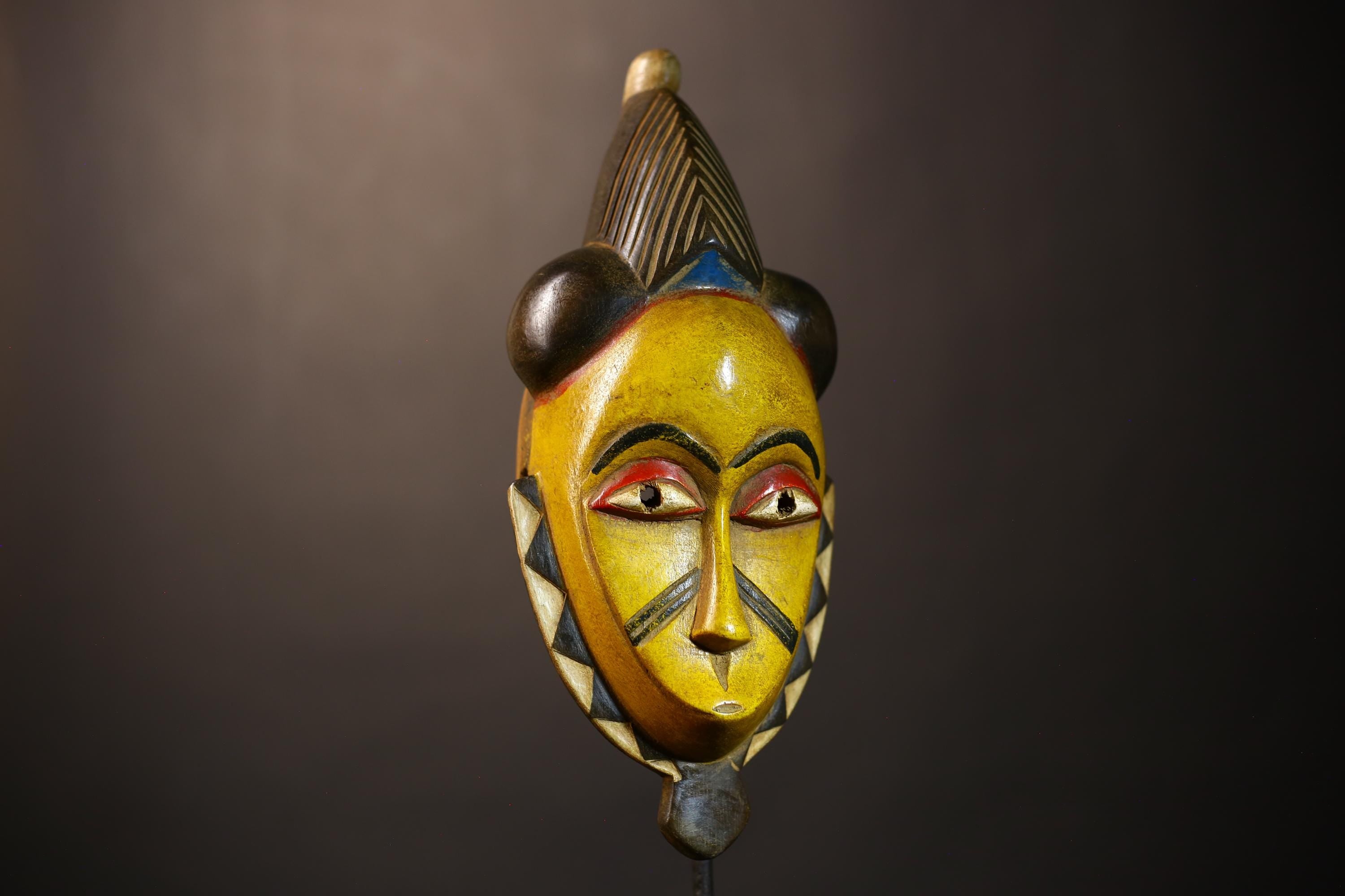 African Vintage Mask | Guro Yellow | Hand Carved Wooden | Tribal Wall Art | Unique Decor | Ethnic Art | Artisan Craft | Home Design-G5037