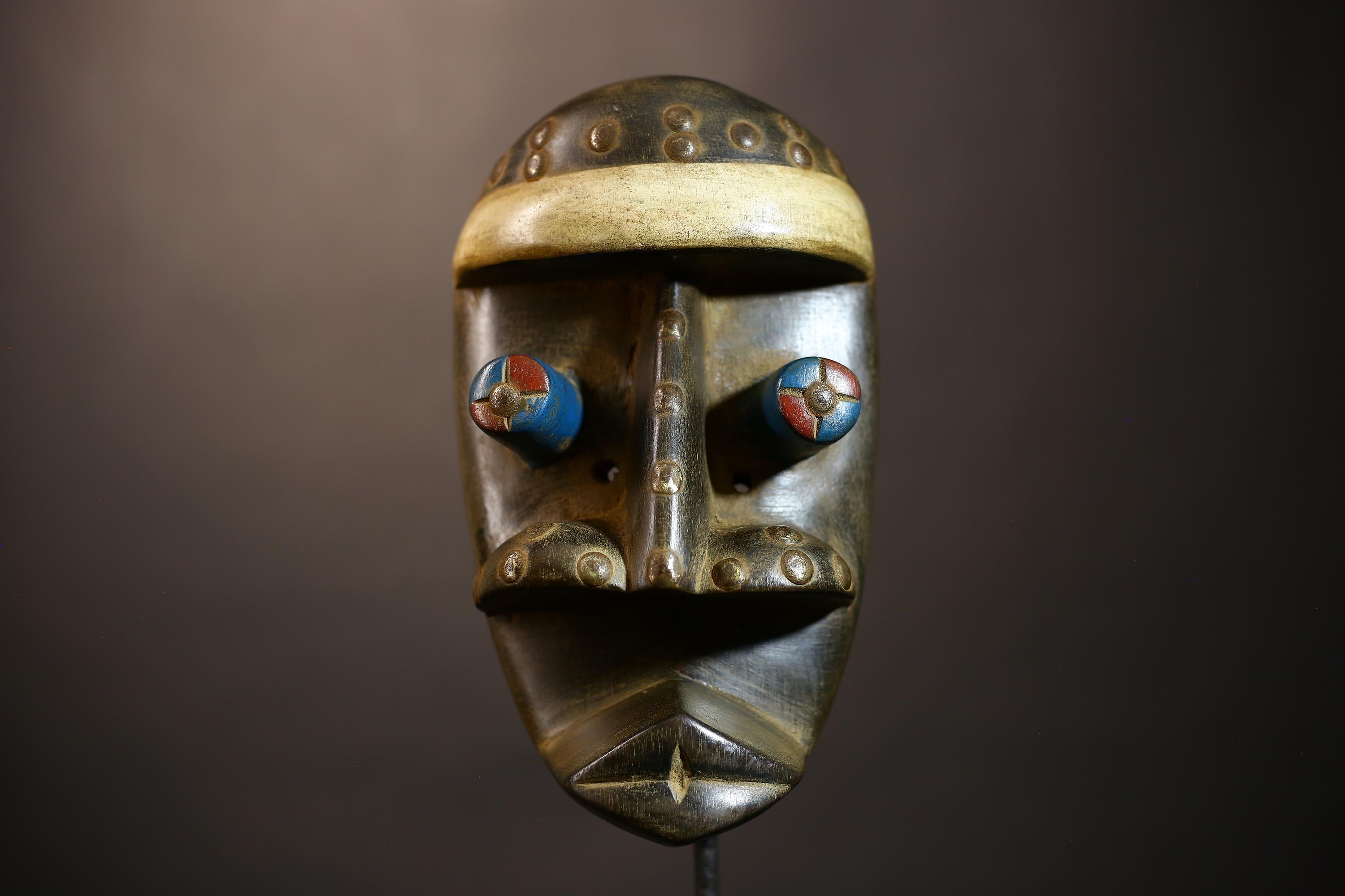 African Vintage Dan Zakpai Mask | Handcrafted Tribal Face Art Sculpture | Unique Home Decor | Ethnic Cultural Accent | Artisan Craft-G5052