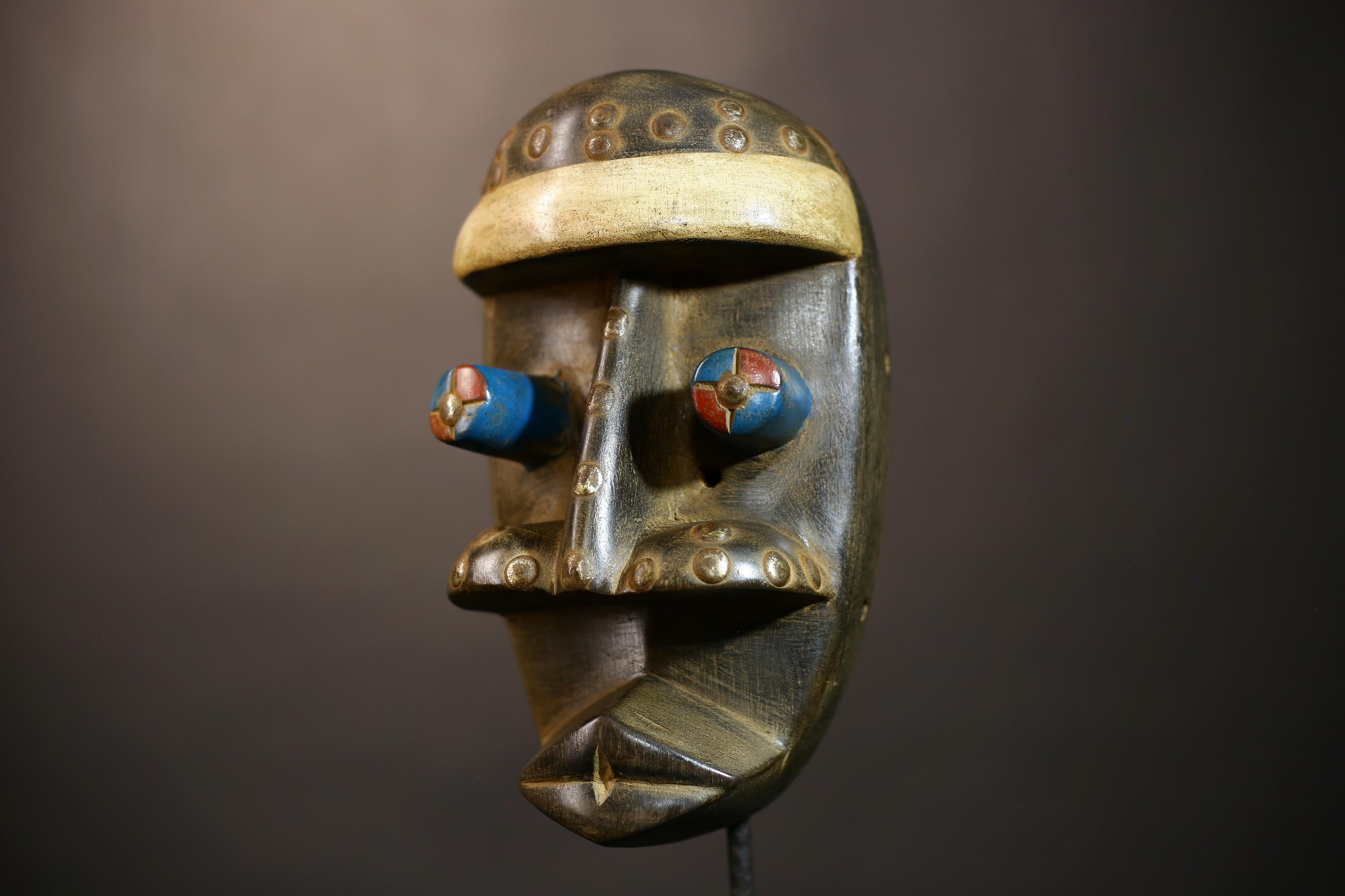 African Vintage Dan Zakpai Mask | Handcrafted Tribal Face Art Sculpture | Unique Home Decor | Ethnic Cultural Accent | Artisan Craft-G5052