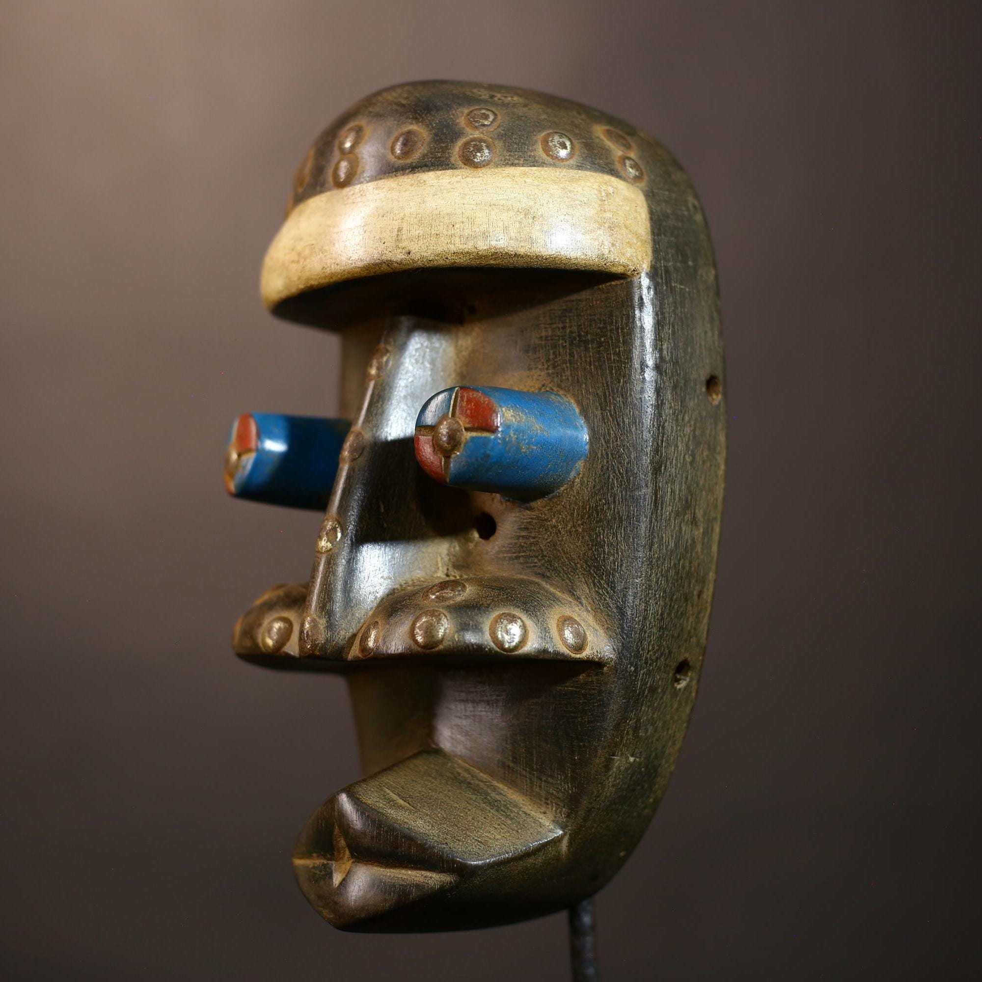 African Vintage Dan Zakpai Mask | Handcrafted Tribal Face Art Sculpture | Unique Home Decor | Ethnic Cultural Accent | Artisan Craft-G5052