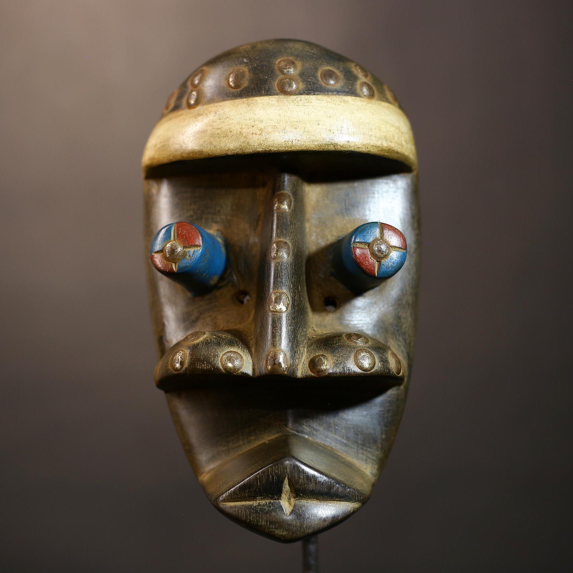 African Vintage Dan Zakpai Mask | Handcrafted Tribal Face Art Sculpture | Unique Home Decor | Ethnic Cultural Accent | Artisan Craft-G5052