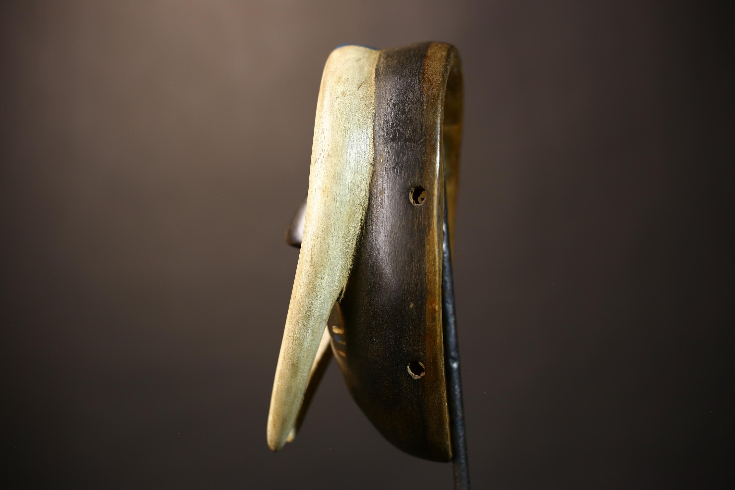 African Guro Mask | Antique Hand-Carved | Wooden Wall Art | Unique Decorative Piece | Tribal Home Decor | Ethnic Art Collection-G5063