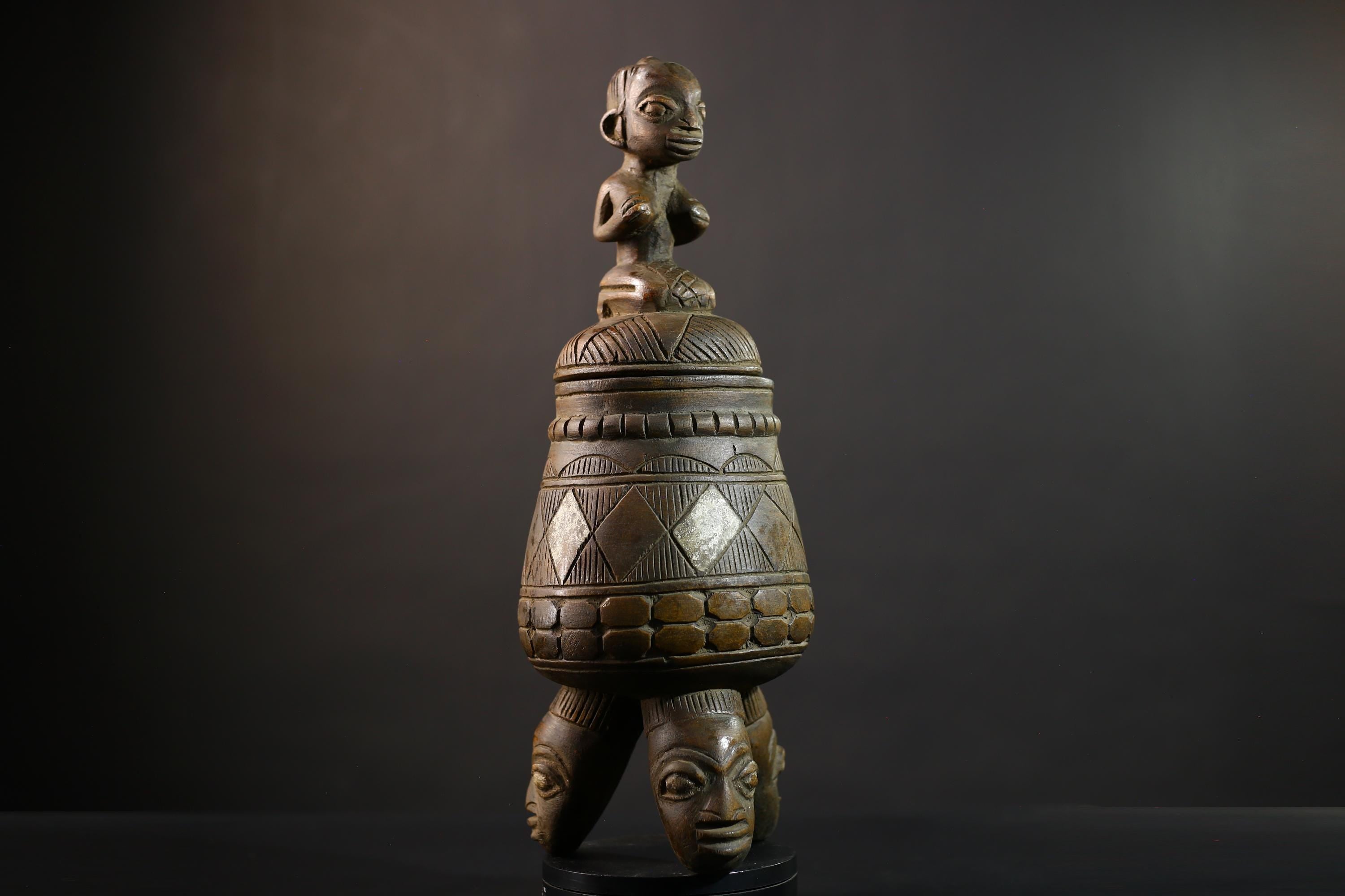 African Olumeye Vintage Antique Art Figure | Kneeling Female Statue | Home Decor | Collectible | Ethnic Art | Cultural Figure-G5159