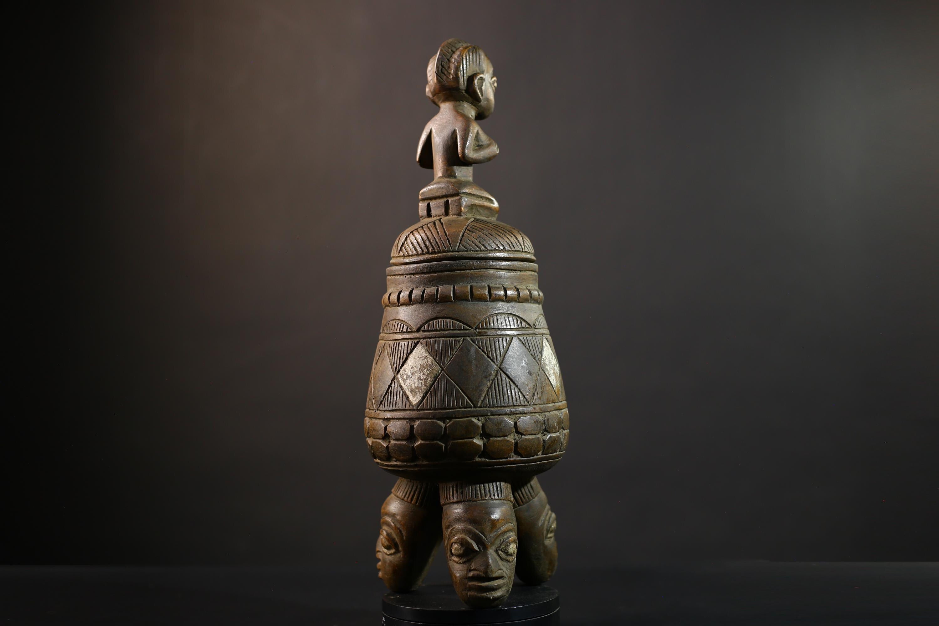 African Olumeye Vintage Antique Art Figure | Kneeling Female Statue | Home Decor | Collectible | Ethnic Art | Cultural Figure-G5159