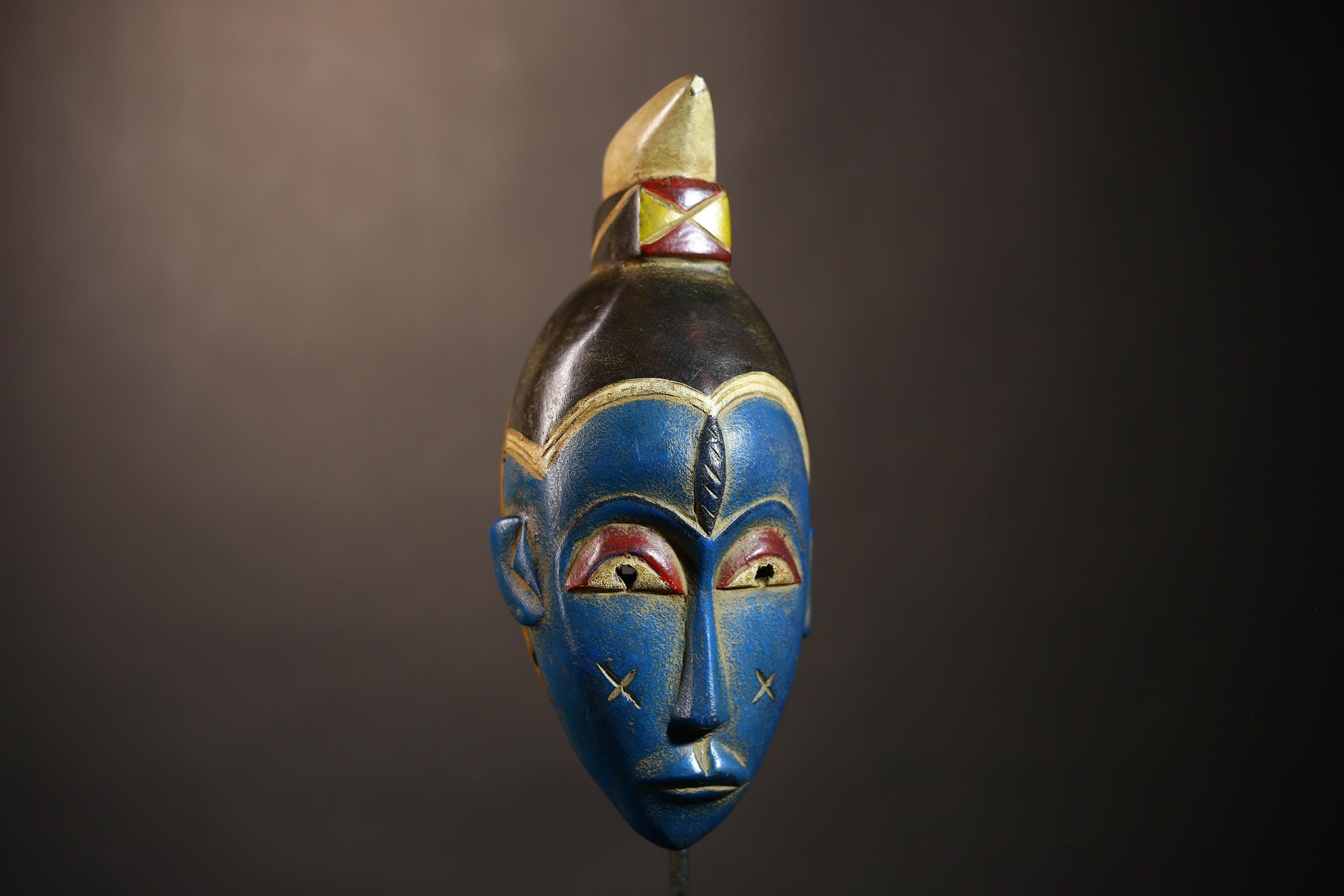 African Mask | Vintage Guro Hand-Carved Wooden Tribal Art | Unique Wall Decor | Ethnic Home Accent | Cultural Wall Sculpture-G5082