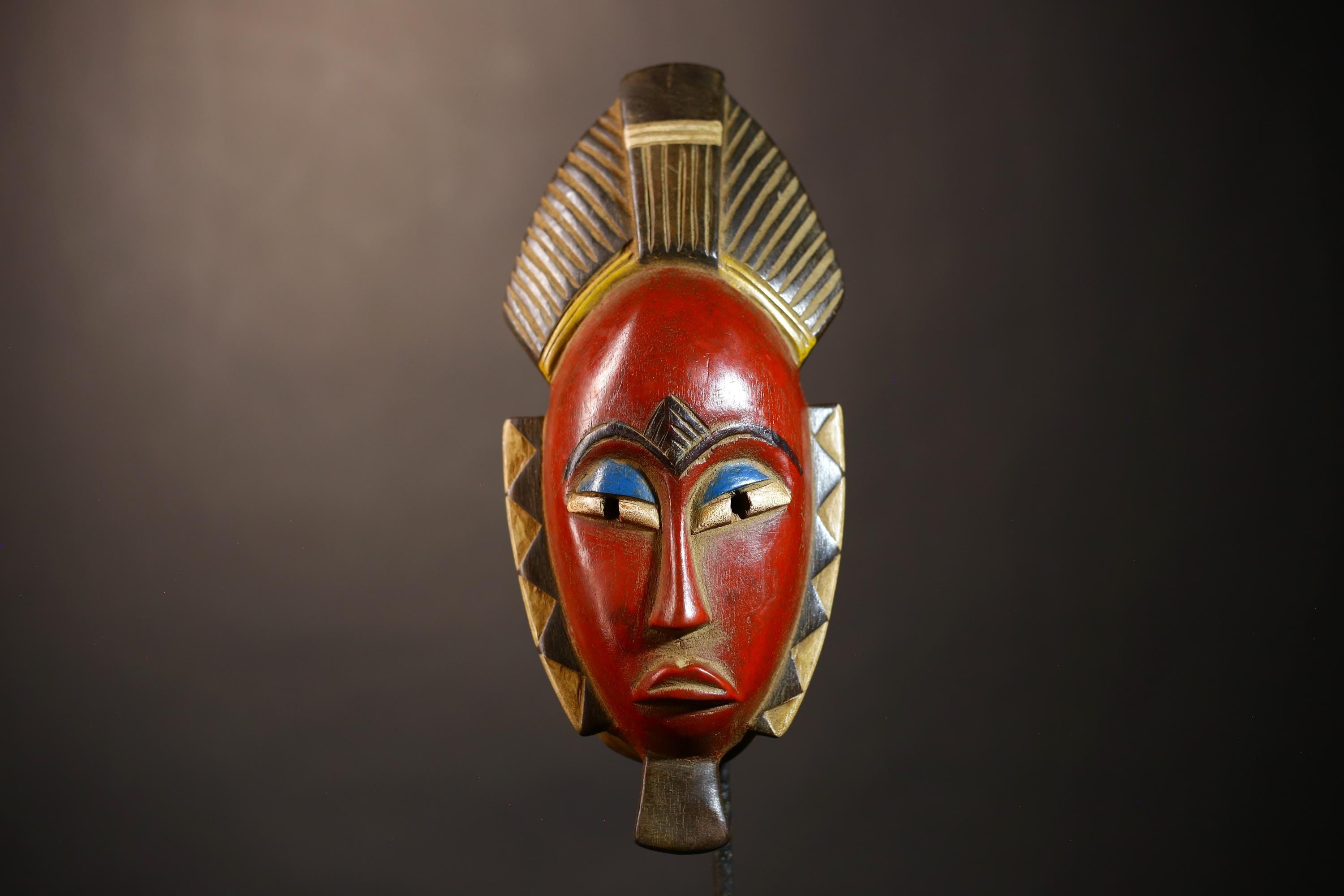 African Mask | Vintage Guro Hand-Carved Tribal Art | Wooden Wall Decor | Unique Ethnic Artwork | Cultural Home Accent-G5081