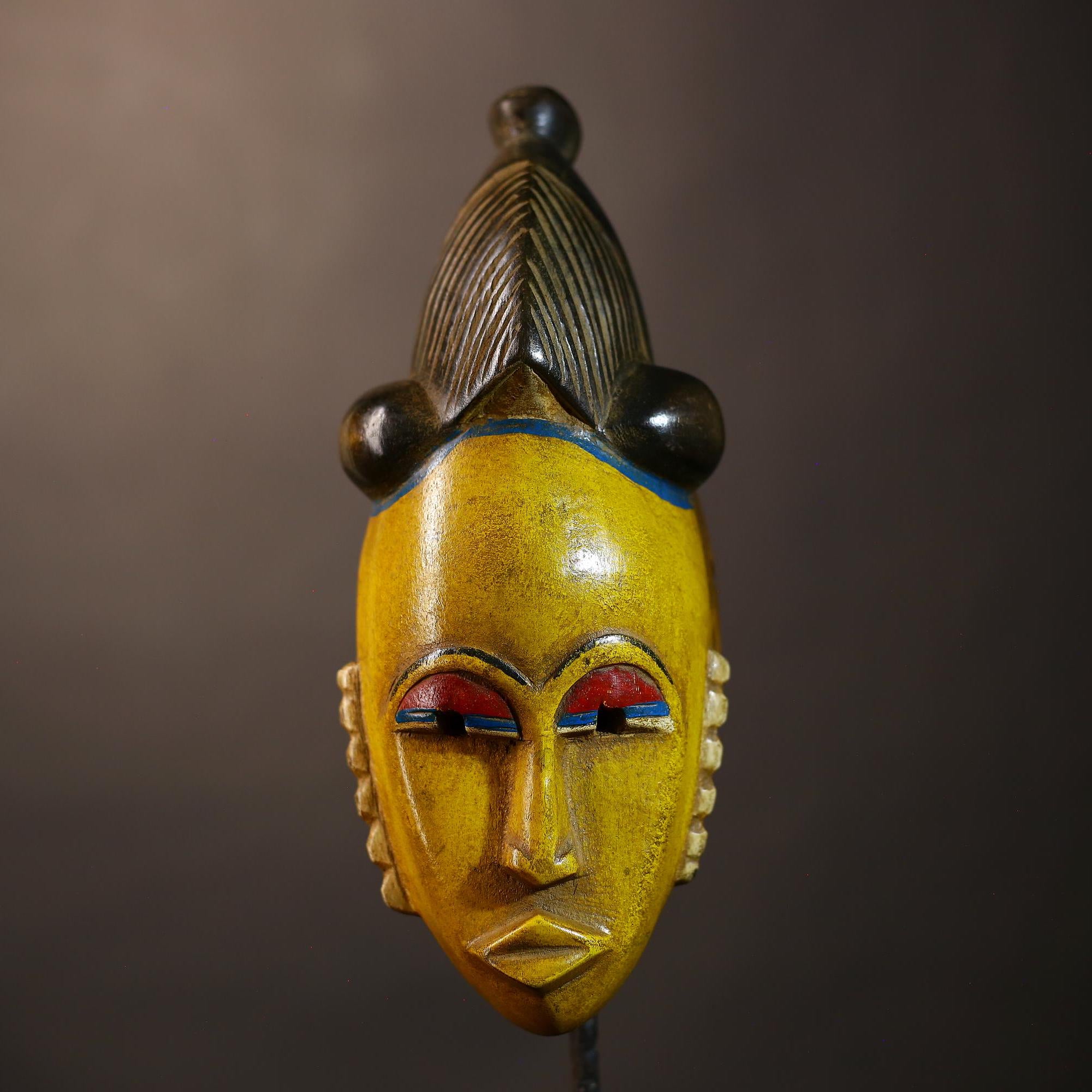 African Vintage Mask | Hand-Carved Guro Mask Art | Unique Wall Decor Sculpture | Tribal Ethnic Artwork | Cultural Home Accent -G5080