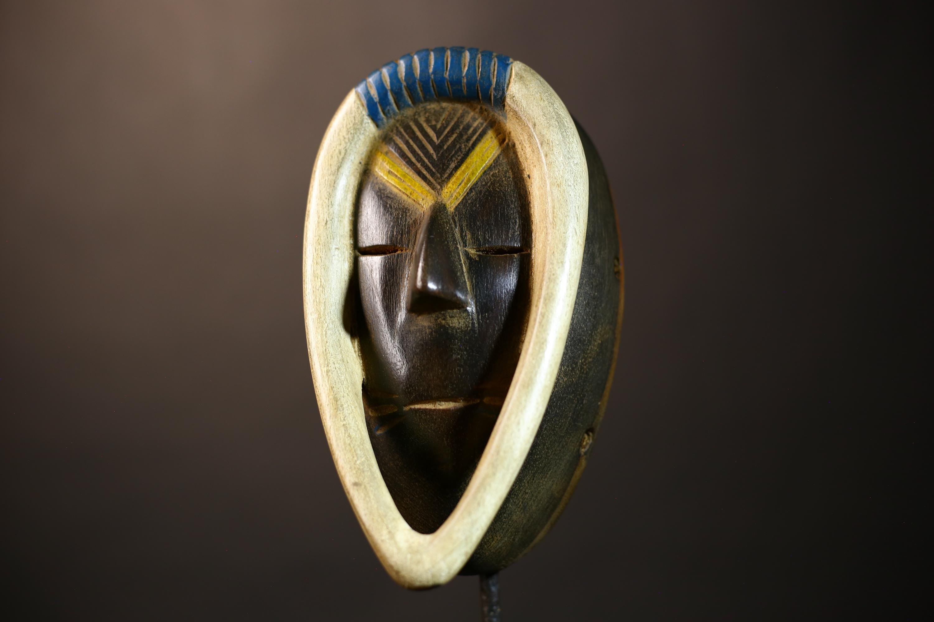 African Vintage Guro Mask | Handcrafted Tribal Art | Unique Wall Decor Accent | Ethnic Home Decoration | Artistic Heritage Piece-G5093