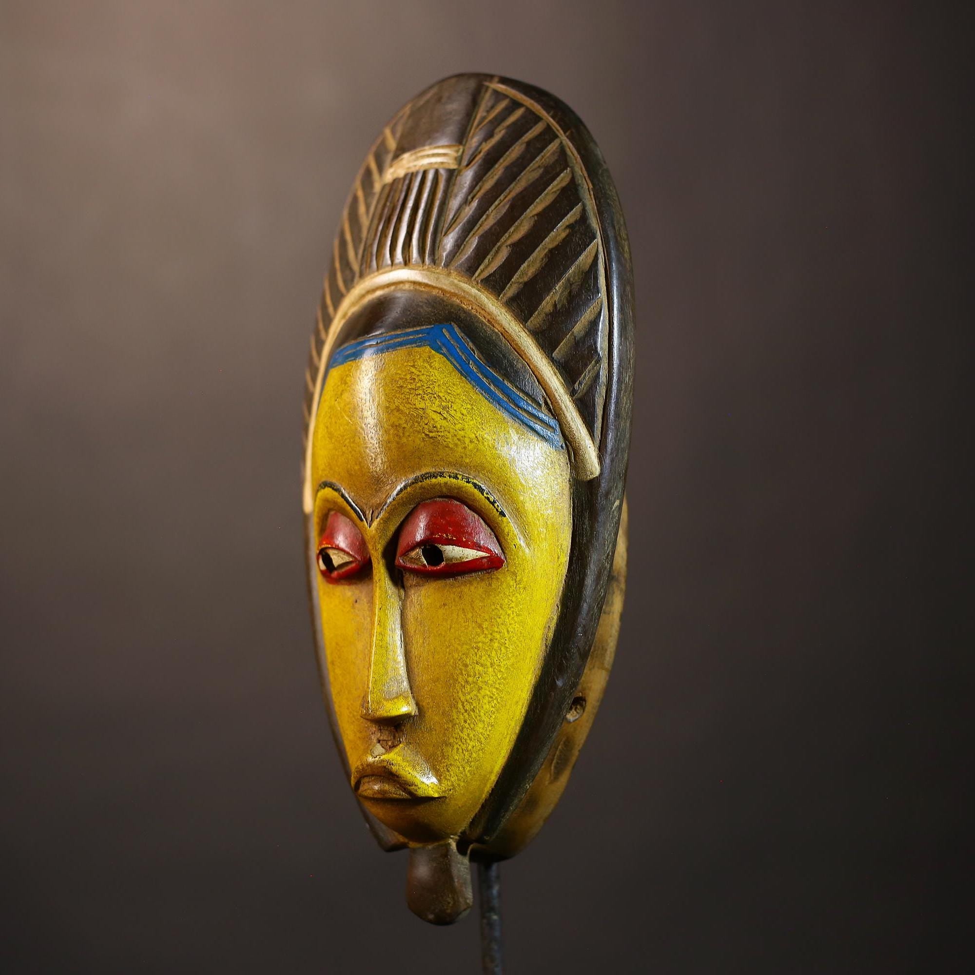 African Vintage Handcrafted Guro Mask | Tribal Wall Art | Unique Home Decor | Ethnic Artwork | Gift for Art Lovers | African Heritage-G5090