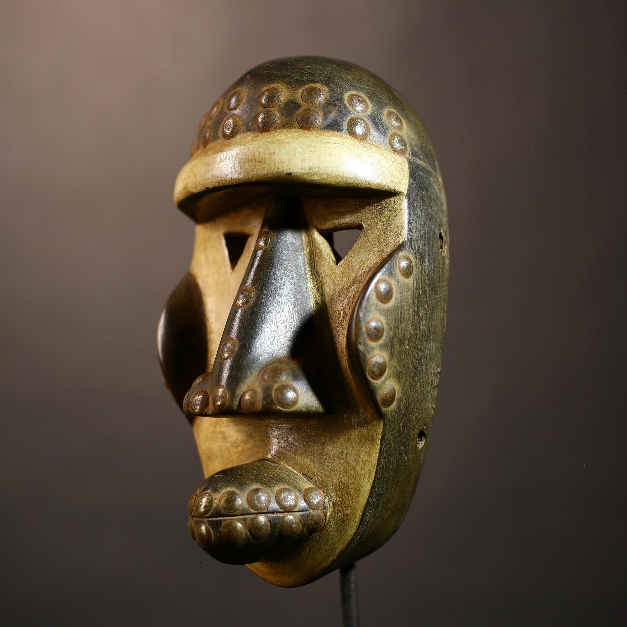 African Vintage Hand-Carved Dan Masks | Unique Wooden Wall Decor | Tribal Art | Authentic Ethnic Home Decor | Artistic Gift Ideas-G5084