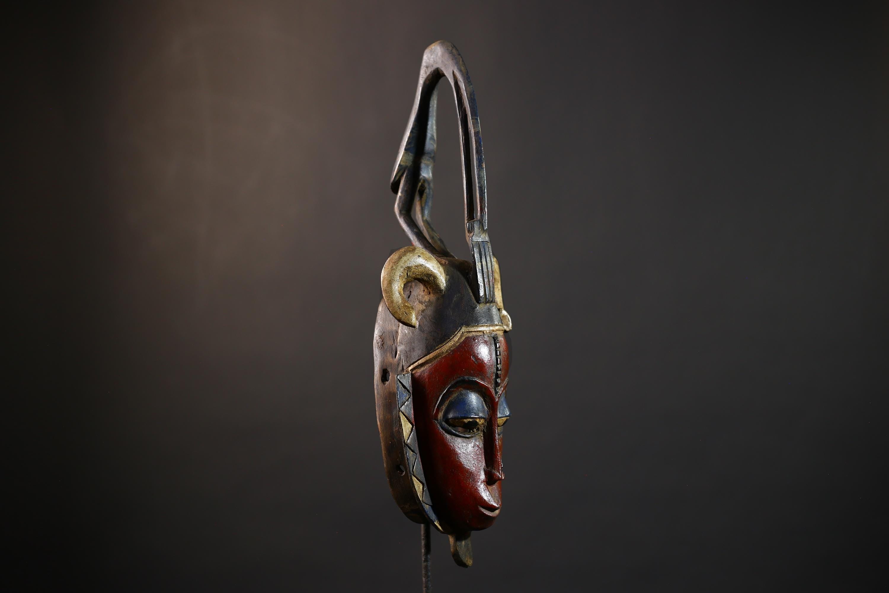African | Baule Mask | Hand Carved | Face Wall Art | Tribal Decor | Wood Sculpture | Ethnic Home Accent | Unique Handmade Gift-G5163