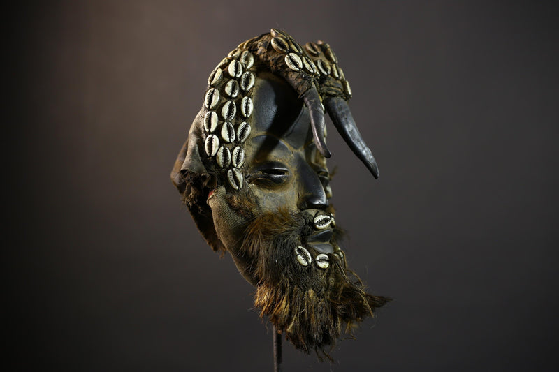 African Dan Mask | Traditional Wooden Mask | Unique Home Decor Art | Collectible Ethnic Wall Decor-G5160
