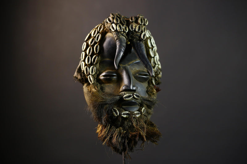 African Dan Mask | Traditional Wooden Mask | Unique Home Decor Art | Collectible Ethnic Wall Decor-G5160