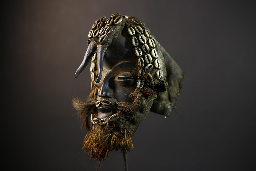 African Dan Mask | Traditional Wooden Mask | Unique Home Decor Art | Collectible Ethnic Wall Decor-G5160