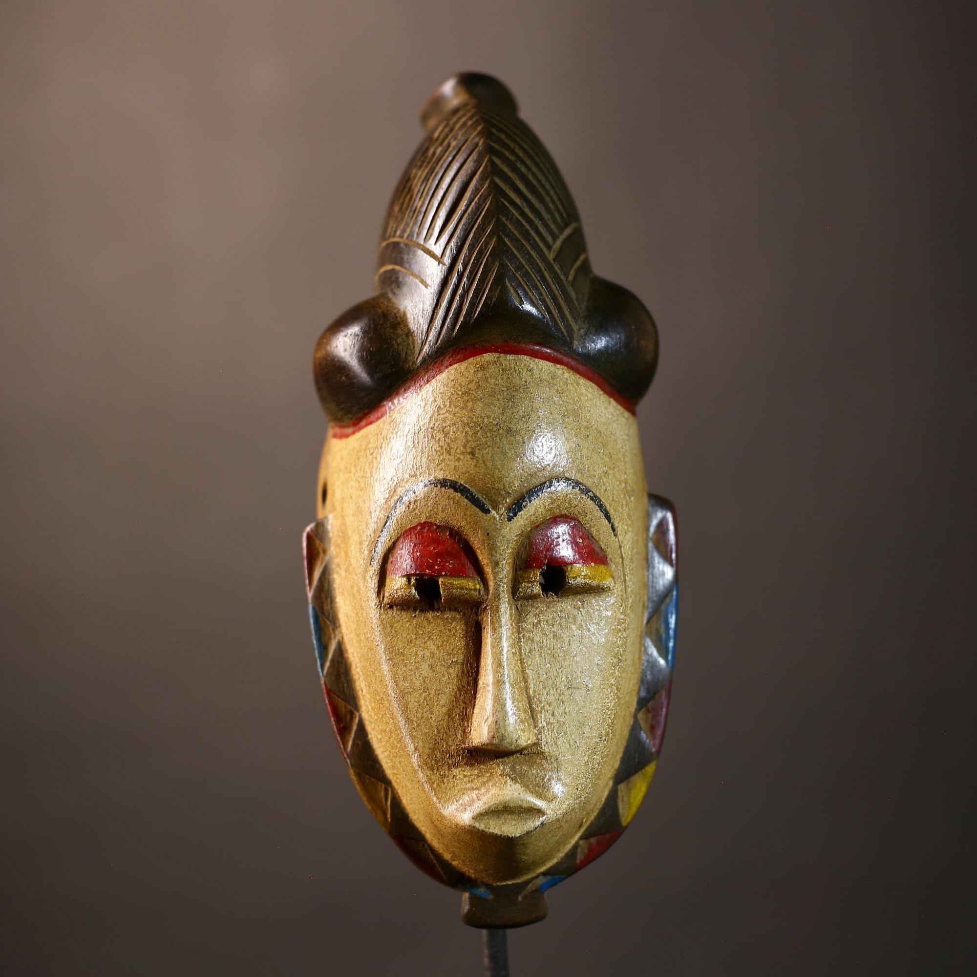 African Vintage Baule Mask | Handcrafted Wall Art | Unique Home Decor | Ethnic Decor Piece for Distinctive Interiors -G5100
