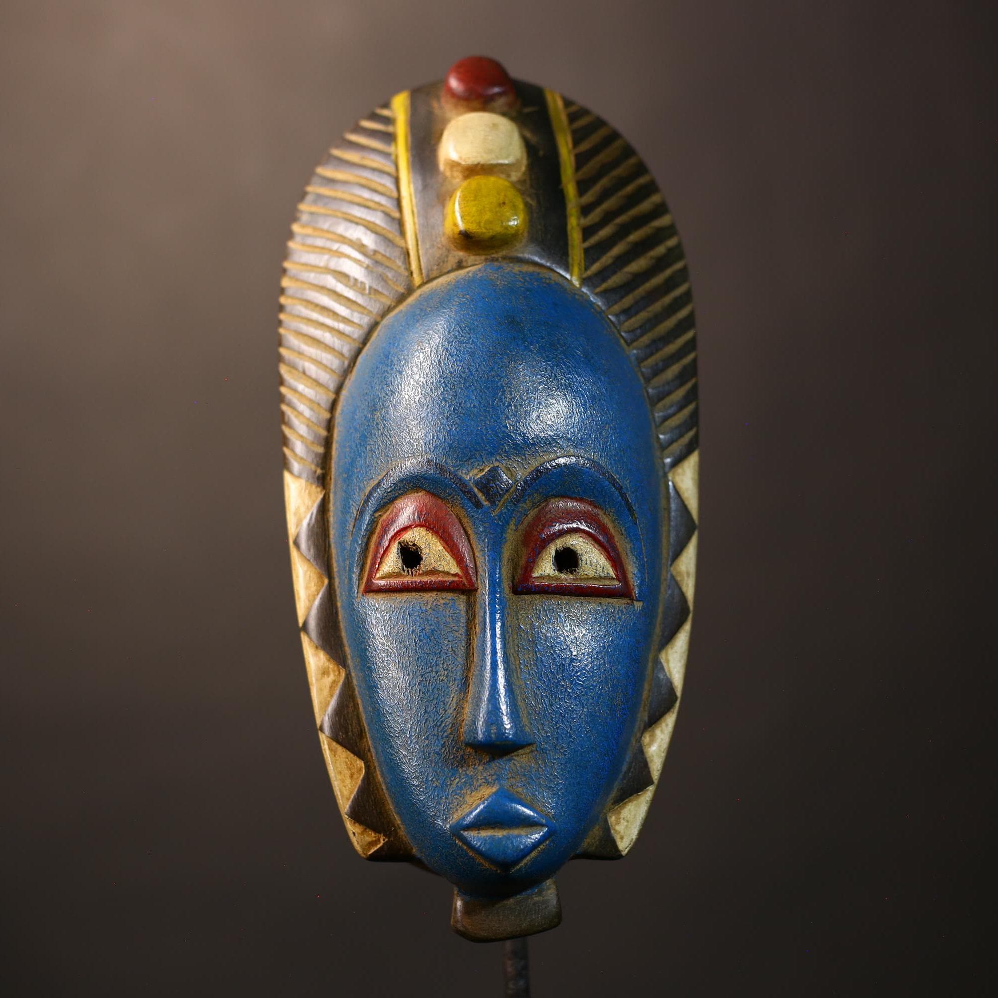 African Vintage Baule Mask | Handcrafted Wall Art | Unique Home Decor Sculpture | Cultural Decorative Piece-G5069
