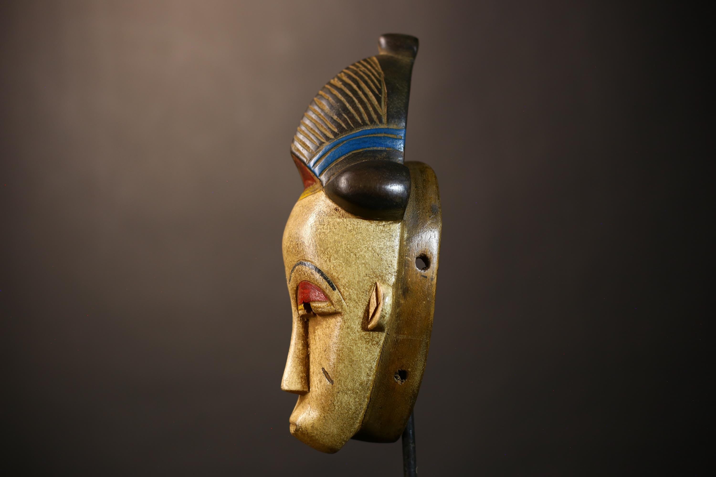 African Vintage Baule Mask | Handcrafted Wall Art | Unique Home Decor Piece | Cultural Art for Distinctive Interiors-G5068