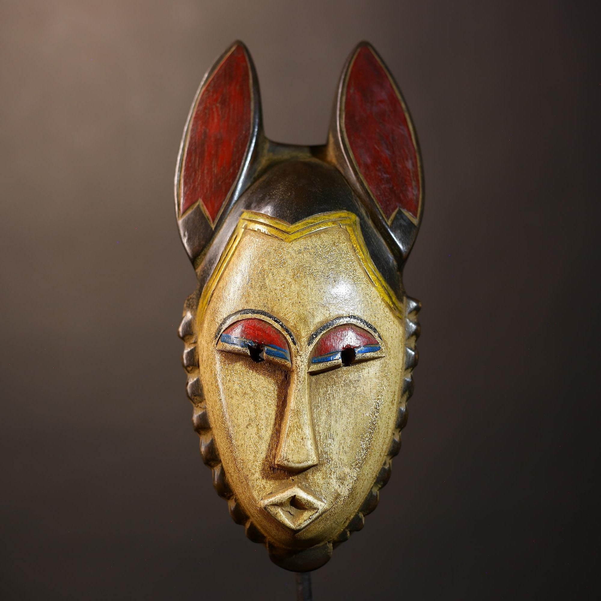 African Vintage Guro Mask | Handcrafted Tribal Art | Unique Wall Decor Piece | Ethnic Wall Hanging for Cultural Spaces-G5067