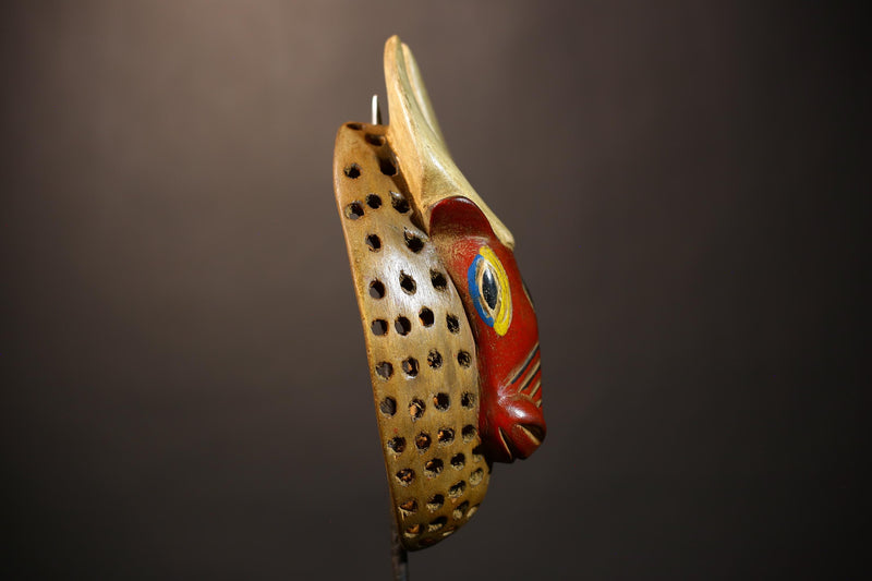 African Vintage Wood Mask | Bobo Bidjogo Bull Face | Unique Wall Art Decor | Handcrafted Cultural Accent for Your Home-G5065