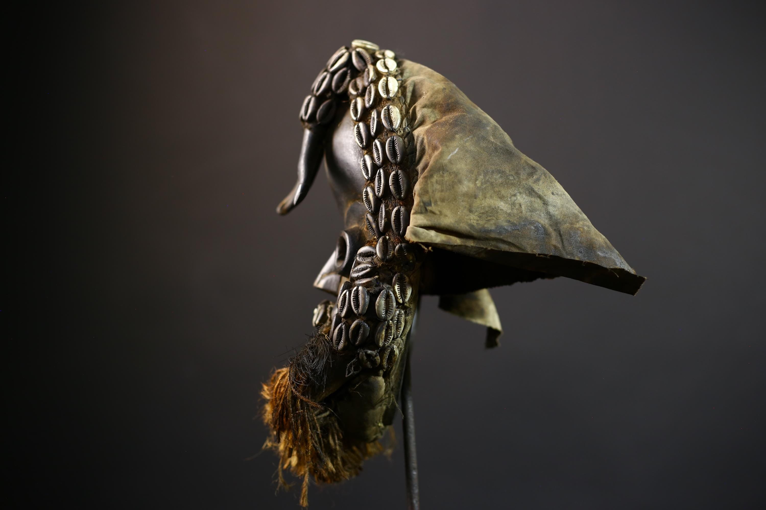 African Vintage Dan Mask | Antique Shells | Wood Wall Decor | Kran Collectible | Unique Home Art-G5177