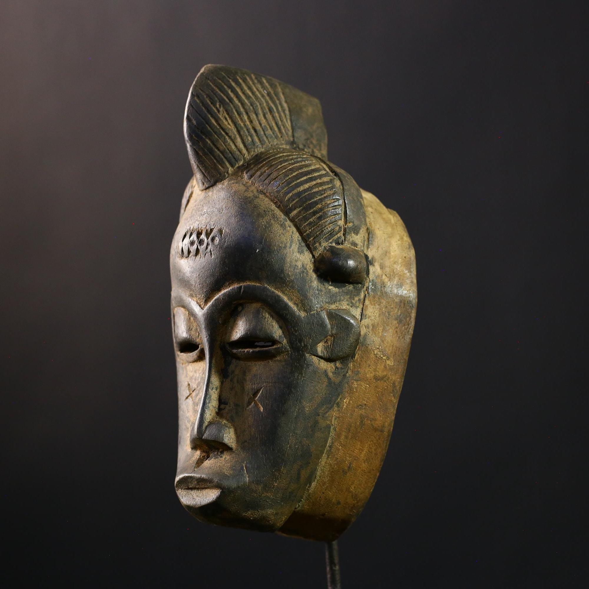 African | Guro Style Mask | Unique Hand-Carved Art | Vintage Tribal Wooden Sculpture | Ethnic Wall Decor | Decorative Home Accent-G1979