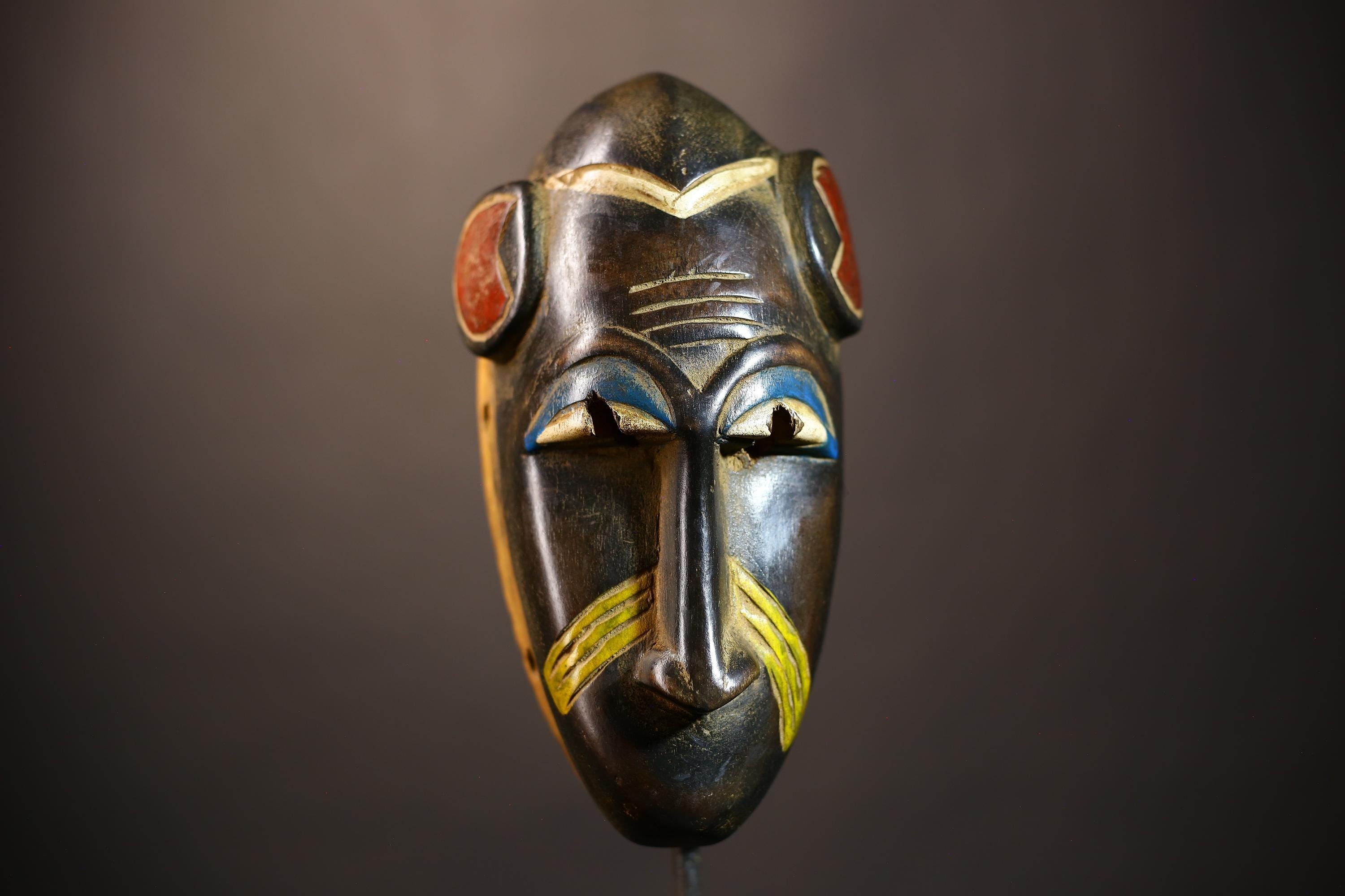 African | Vintage Mask | Baule Monkey Art | Ethnic Wall Decor | Collectible Sculpture | Unique Tribal Decor | Handcrafted Art Piece-G5111