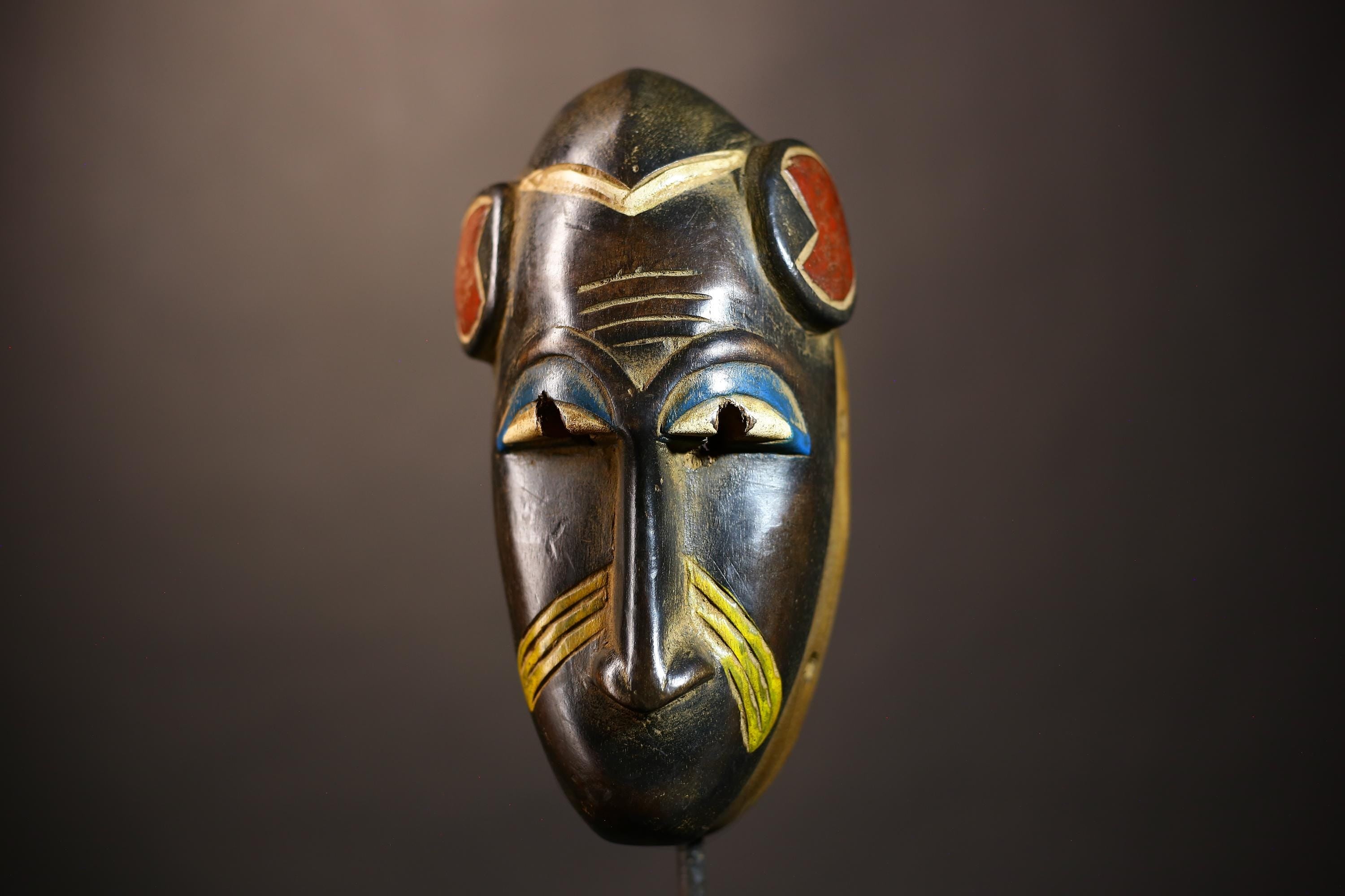 African | Vintage Mask | Baule Monkey Art | Ethnic Wall Decor | Collectible Sculpture | Unique Tribal Decor | Handcrafted Art Piece-G5111