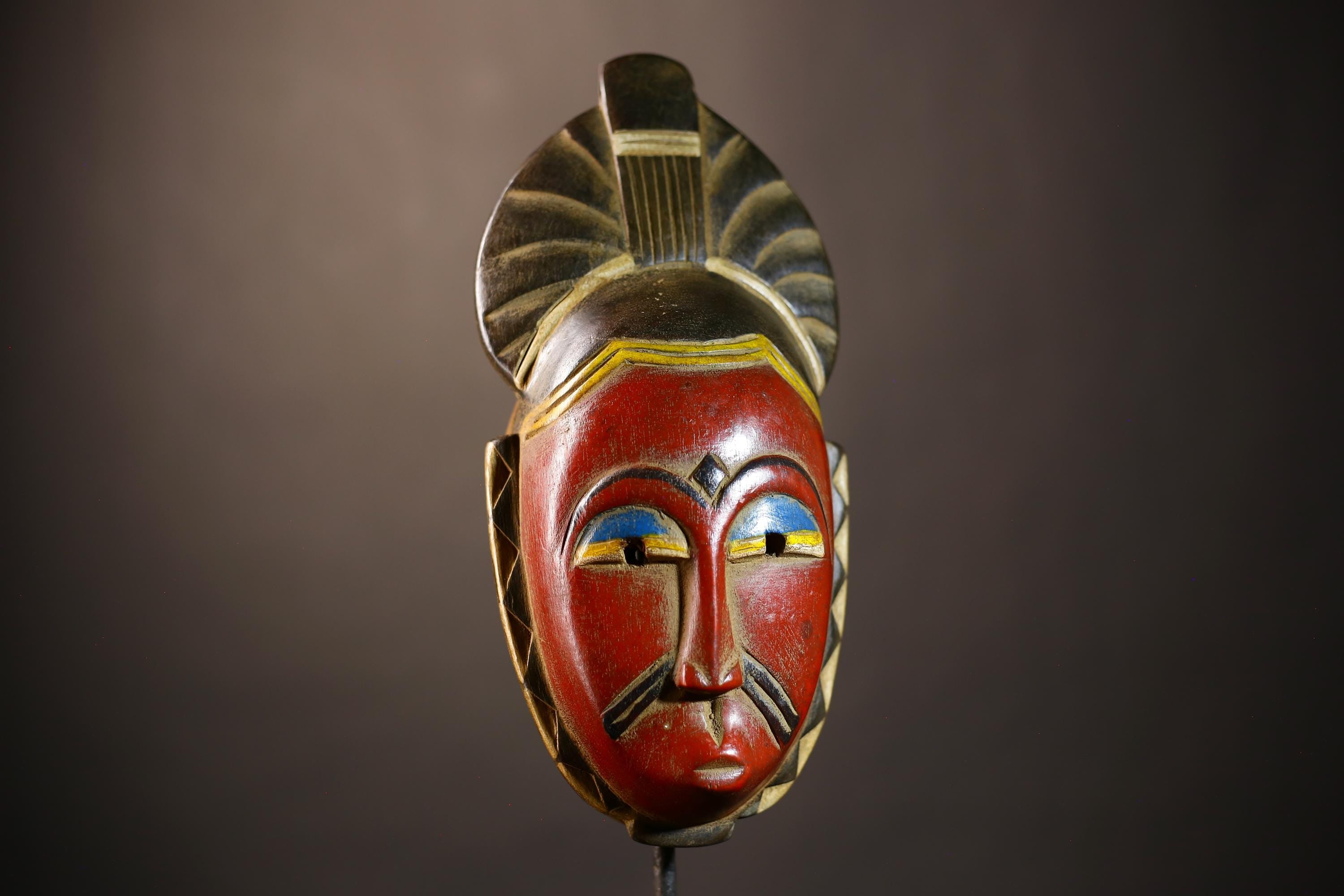 African Vintage Mask | Hand Carved Baule Tribal Art | Unique Wall Decor | Cultural Home Accent | Ethnic Decorative Piece-G5104